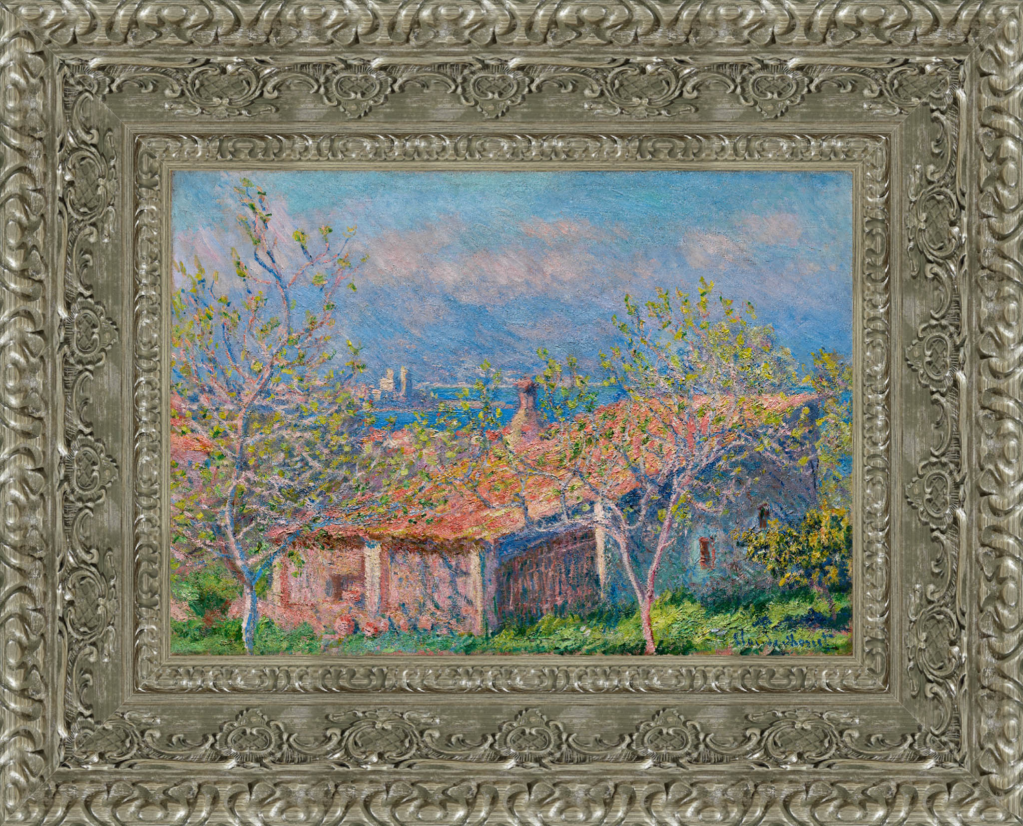 Gardener's House at Antibes by Claude Monet — Framed Giclee Canvas Print | Canvas Classics