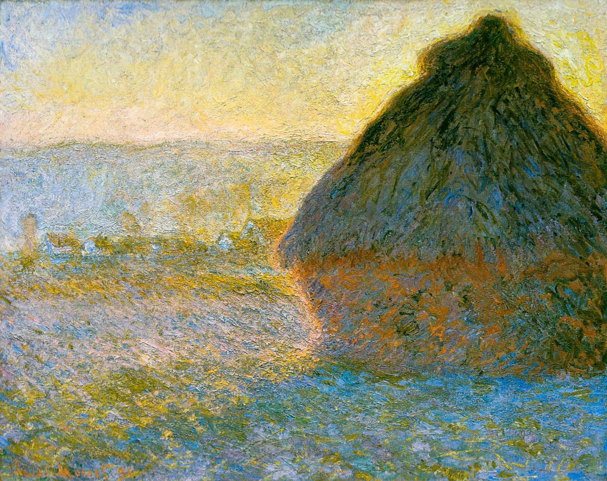 Haystack, Sunset – Claude Monet, 1891, framed