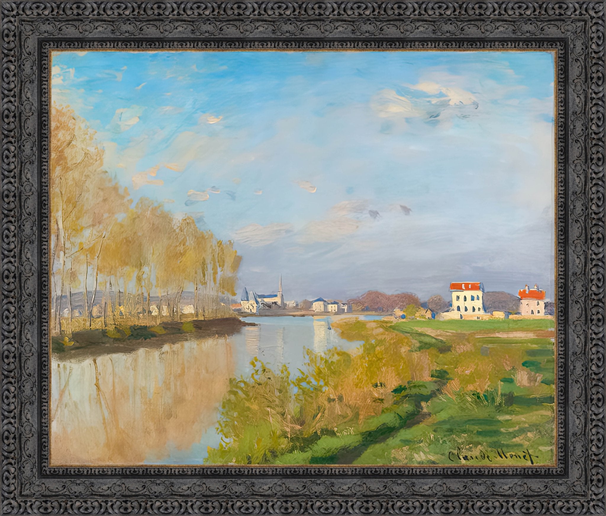 La Seine A Argenteuil by Claude Monet — Framed Giclee Canvas Print | Canvas Classics