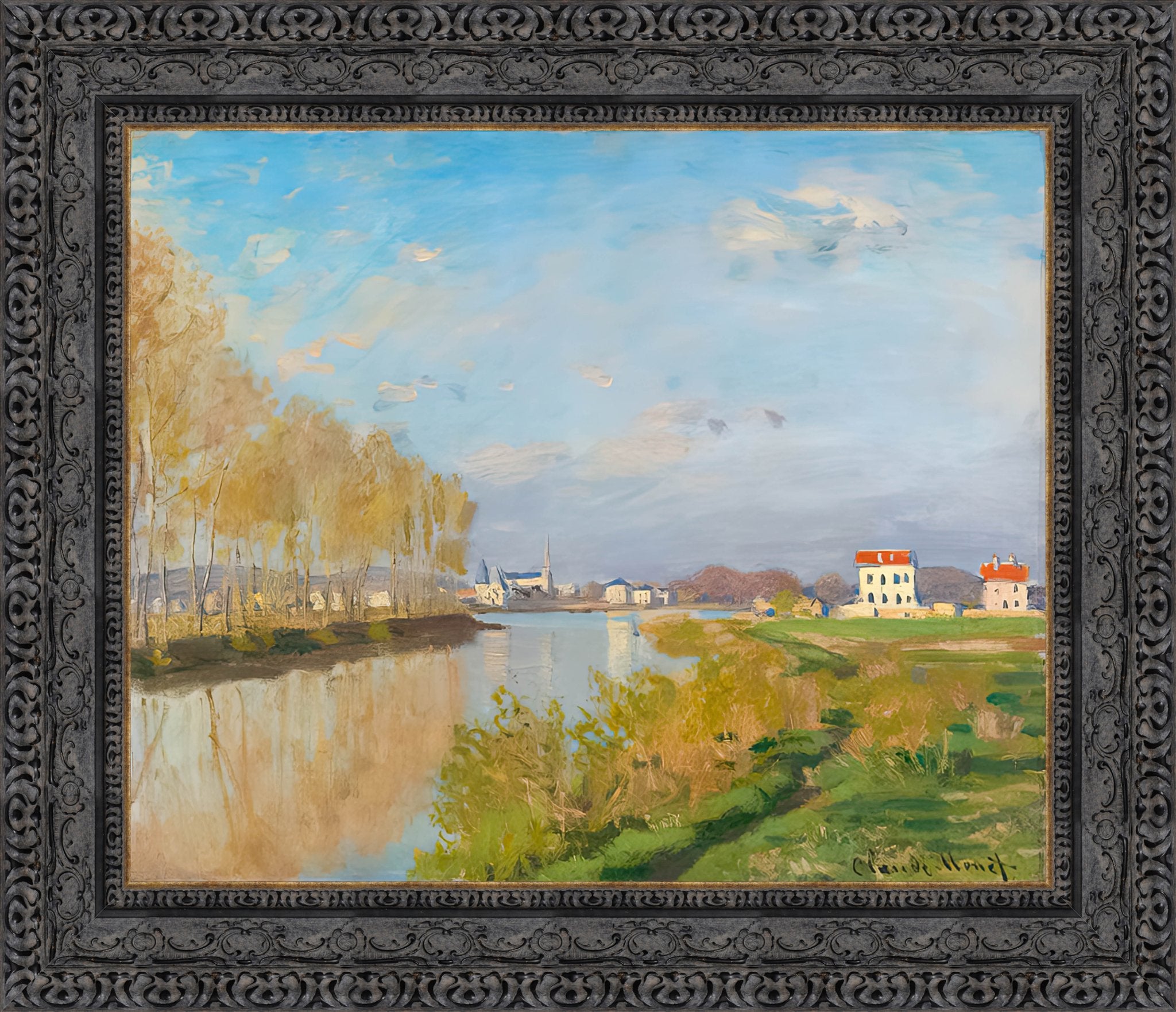 La Seine A Argenteuil by Claude Monet — Framed Giclee Canvas Print | Canvas Classics