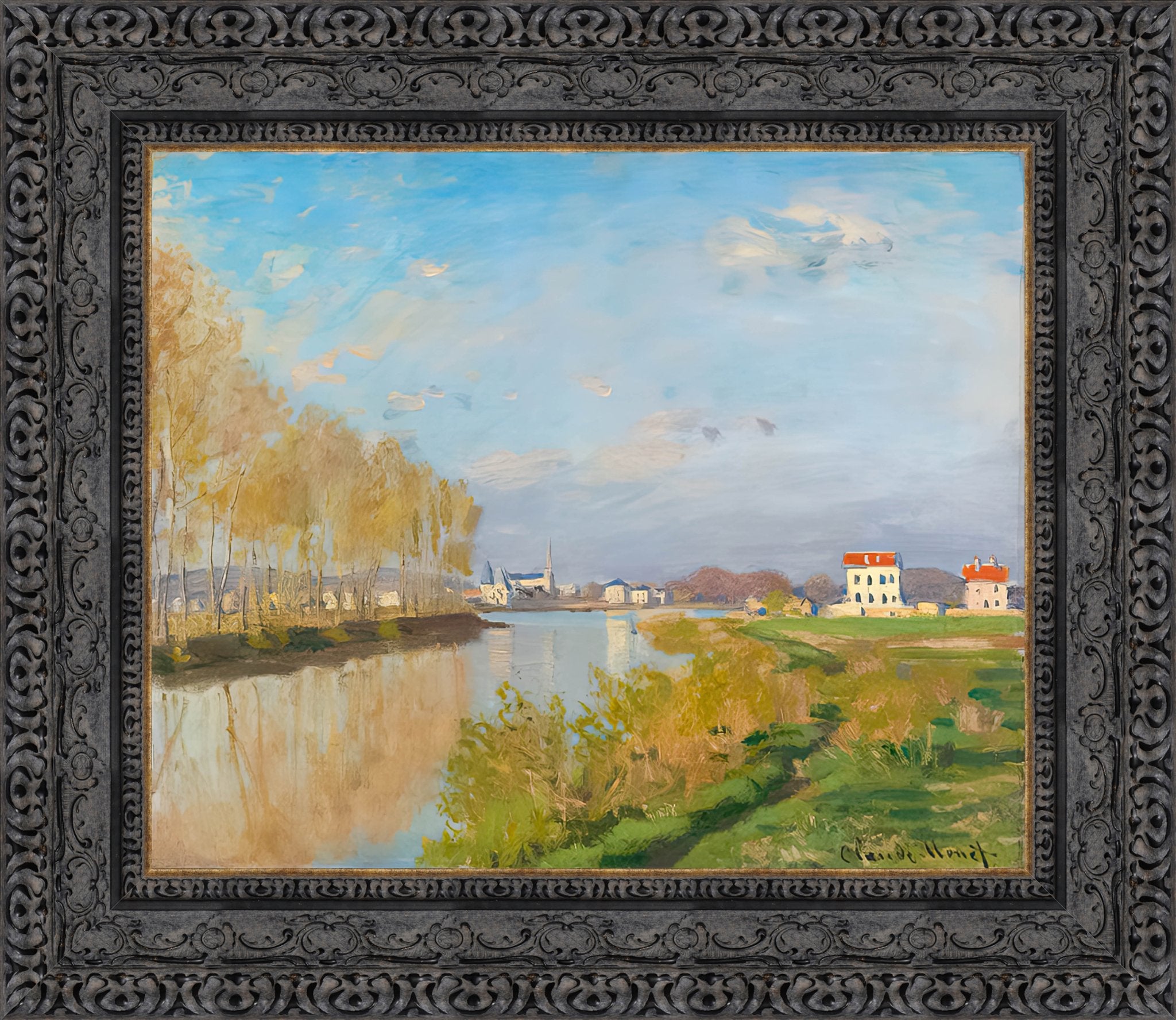 La Seine A Argenteuil by Claude Monet — Framed Giclee Canvas Print | Canvas Classics