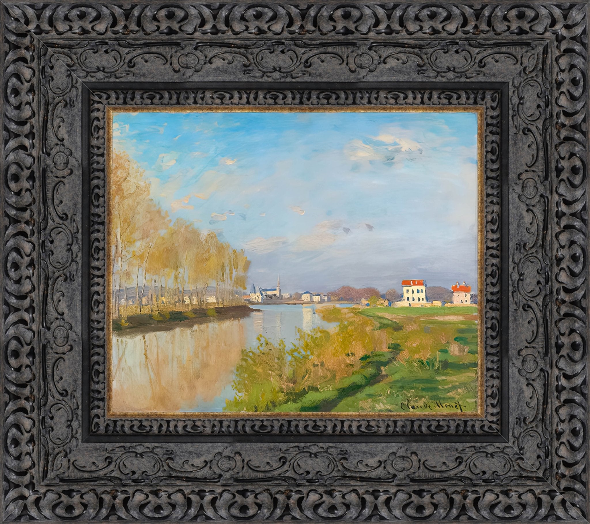 La Seine A Argenteuil by Claude Monet — Framed Giclee Canvas Print | Canvas Classics