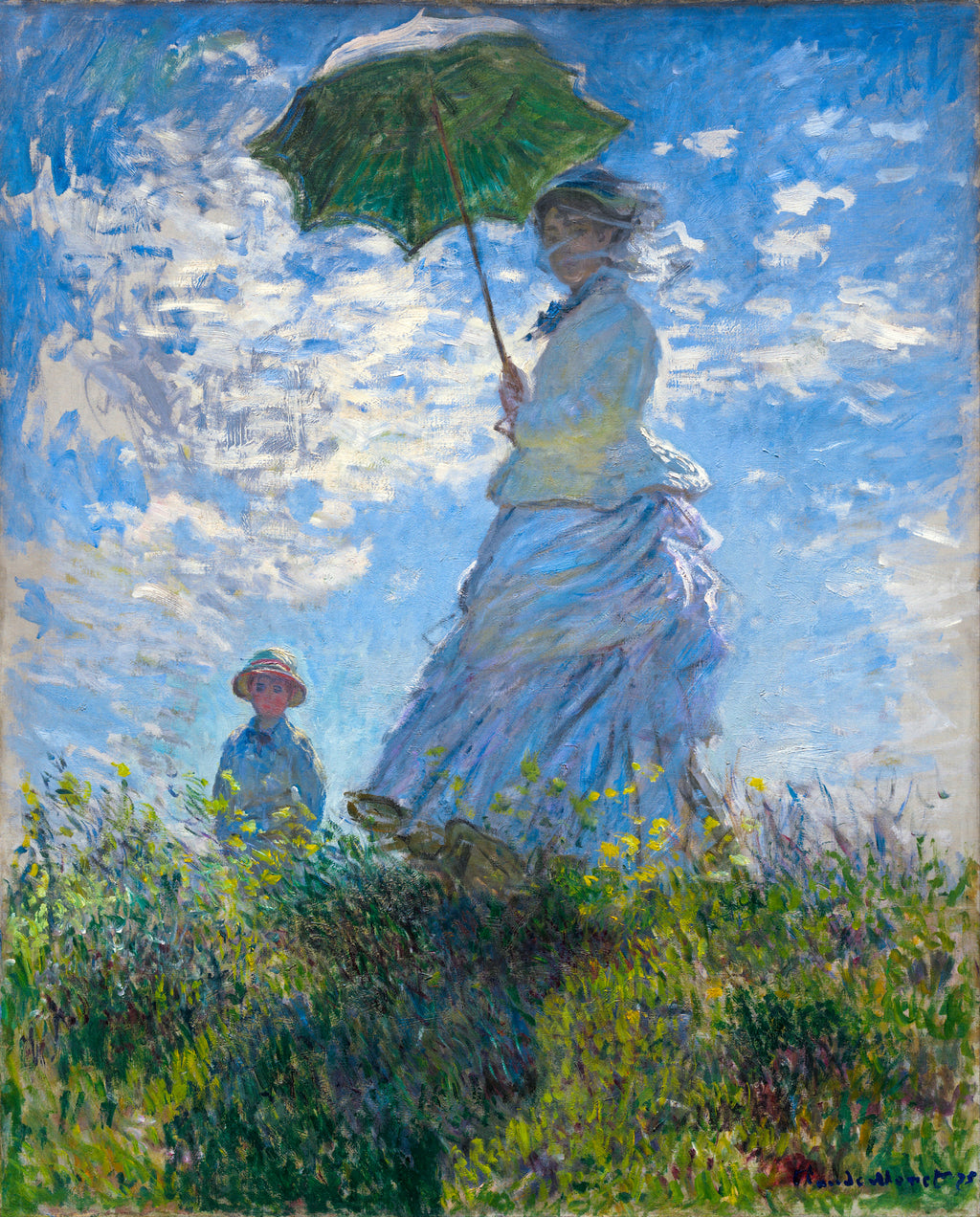 Woman with a Parasol - Madame Monet and Her Son