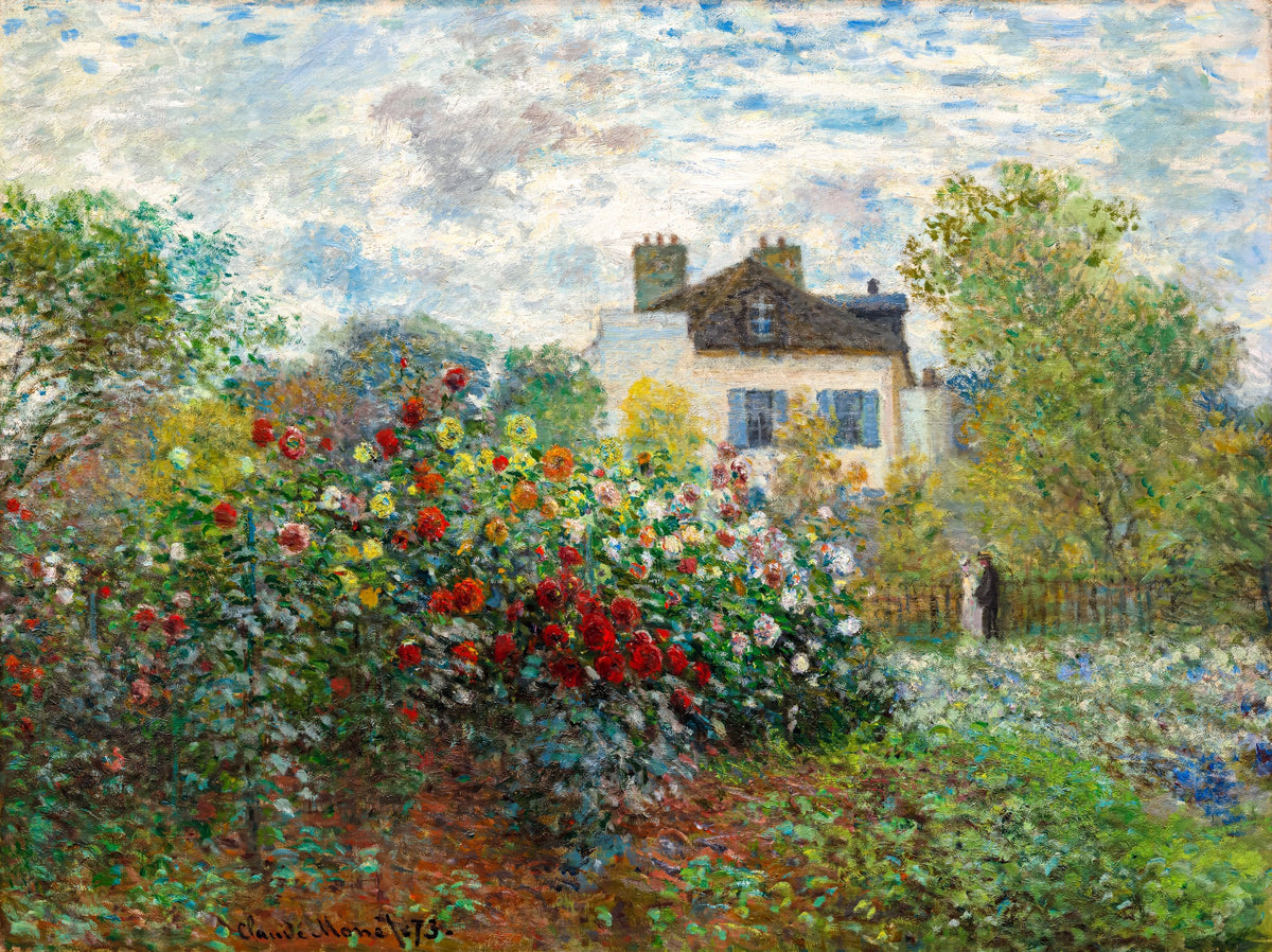 Monet's Garden at Argenteuil – Claude Monet, 1873, framed
