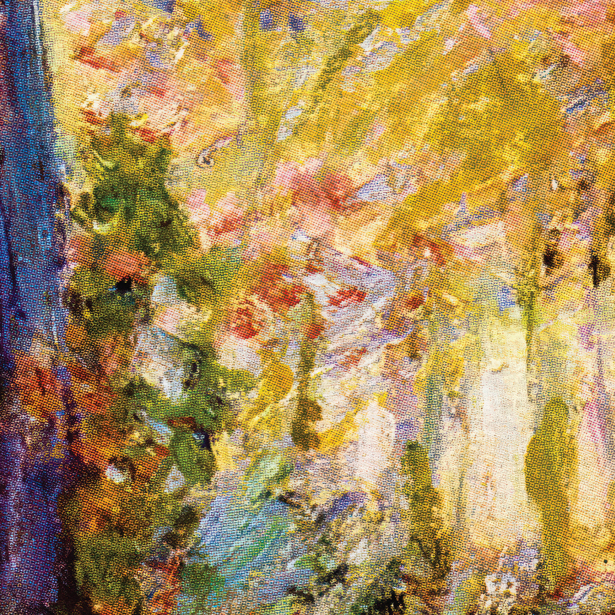 Three Poplars, Autumn – Claude Monet, 1891, print detail at full resolution
