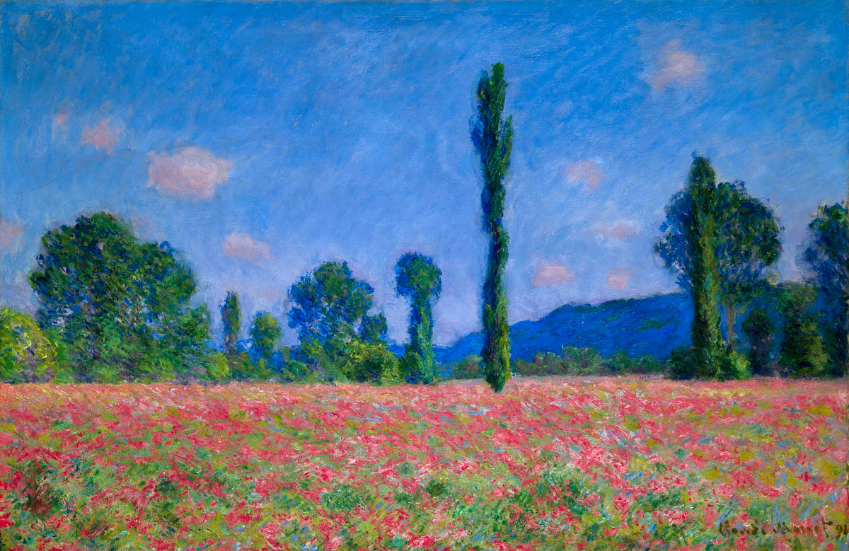 Poppy Field Giverny – Claude Monet, 1885, framed