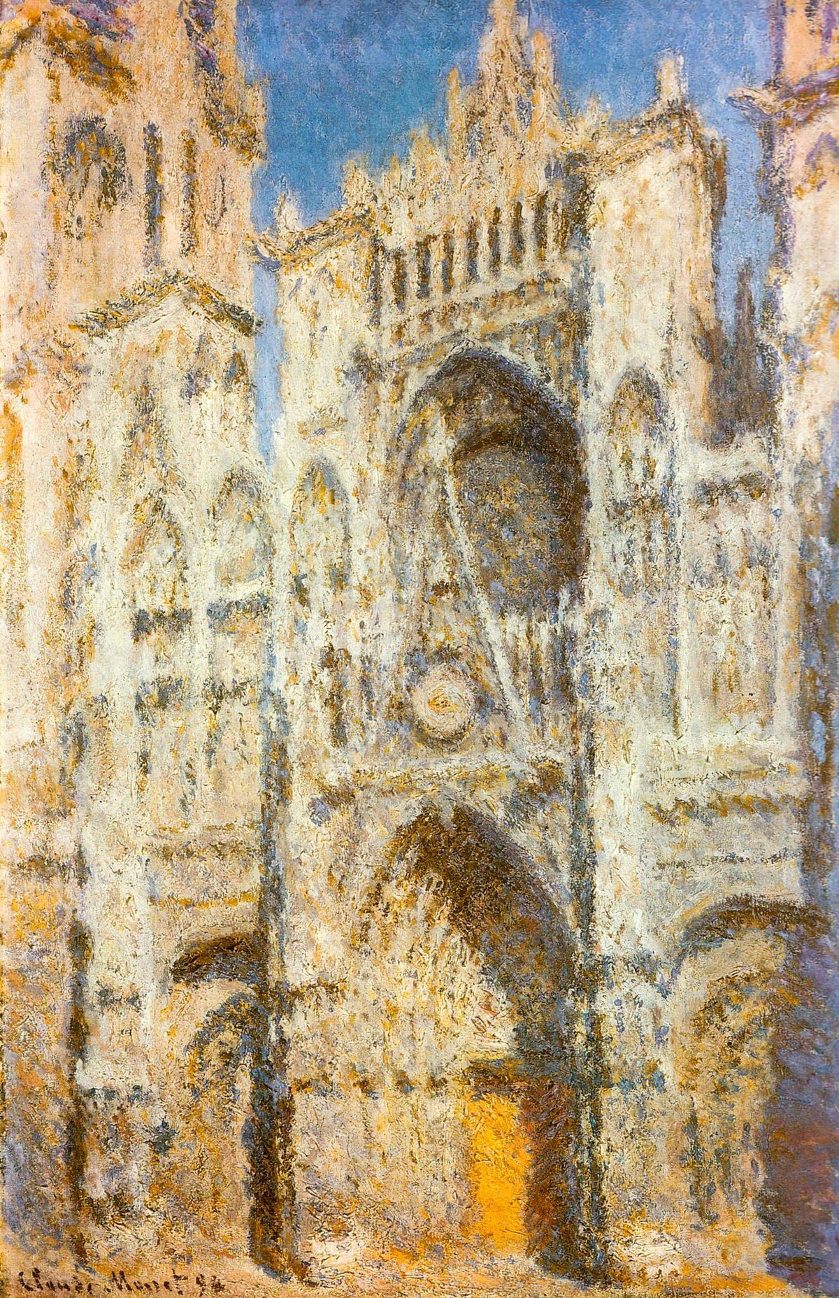 Rouen Cathedral, Sunlight – Claude Monet, 1894, framed