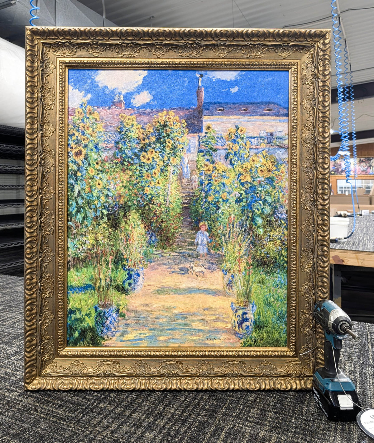 The Artist's Garden at Vétheuil by Claude Monet — Framed Giclee Canvas Print | Canvas Classics
