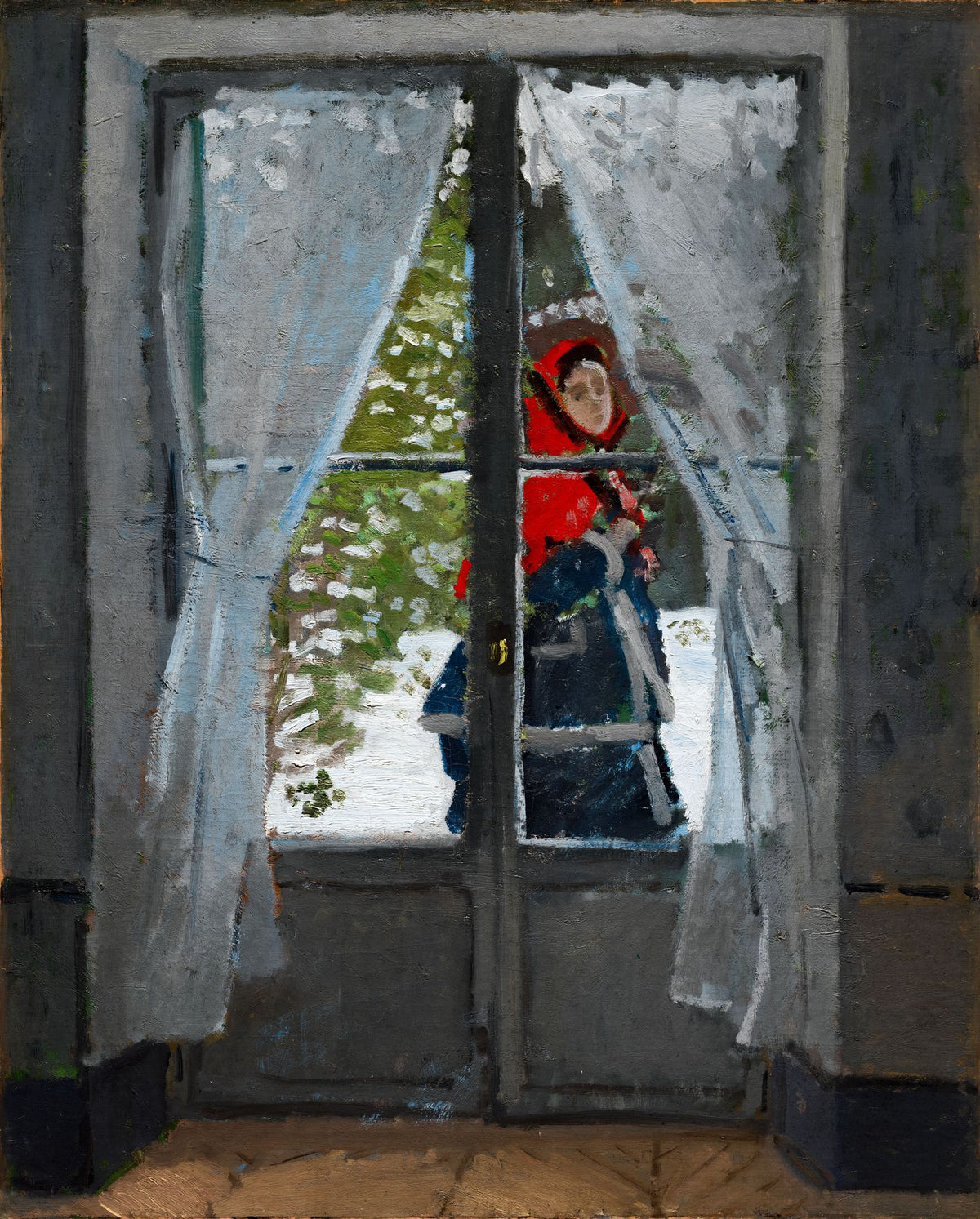 The Red Kerchief – Claude Monet, 1873, framed