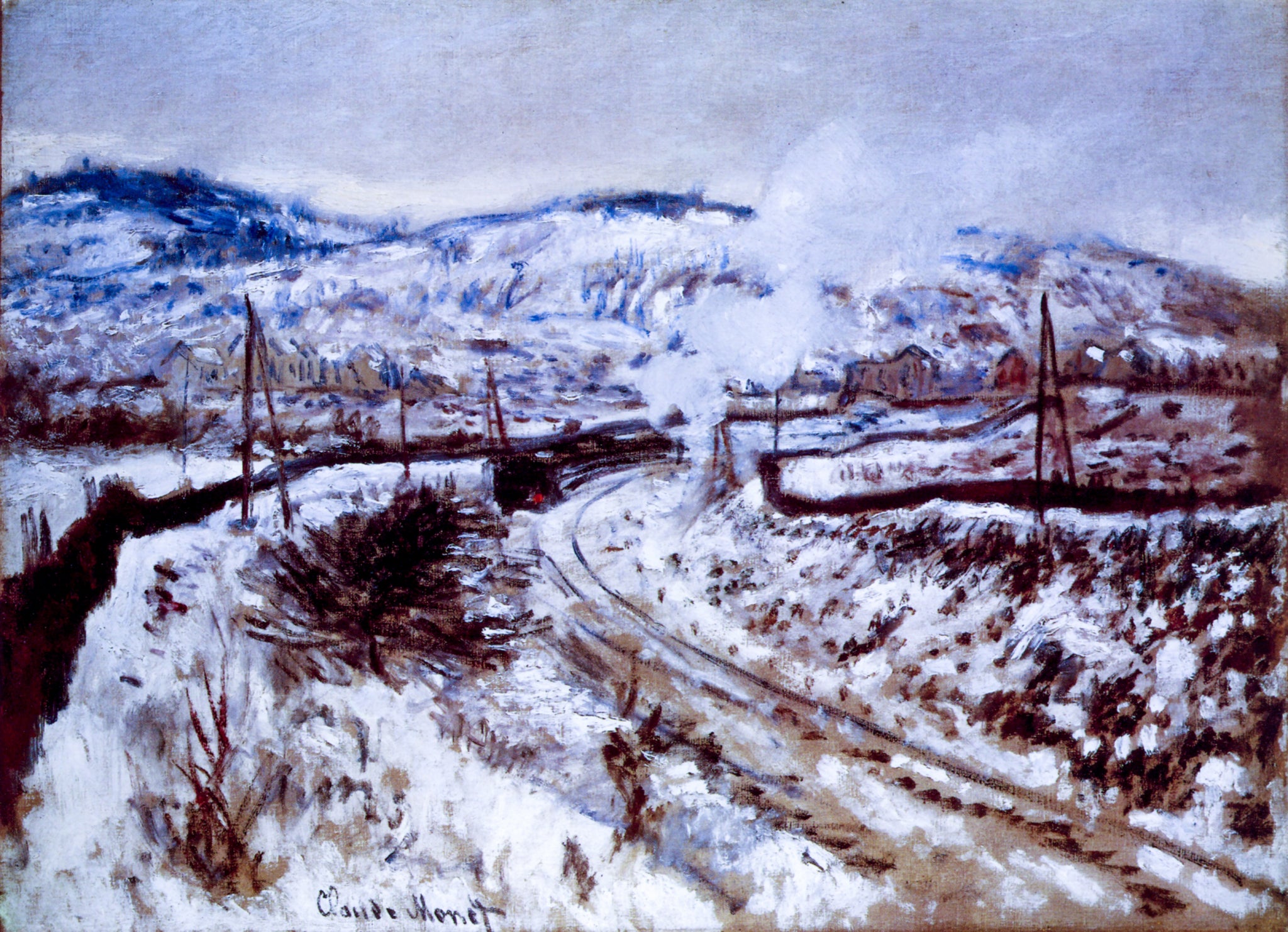 Train In The Snow At Argenteuil