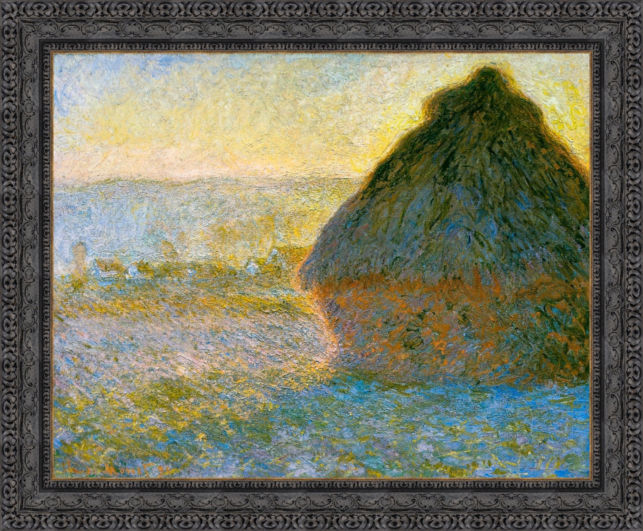 Haystack at Sunset by Claude Monet — Framed Giclee Canvas Print | Canvas Classics