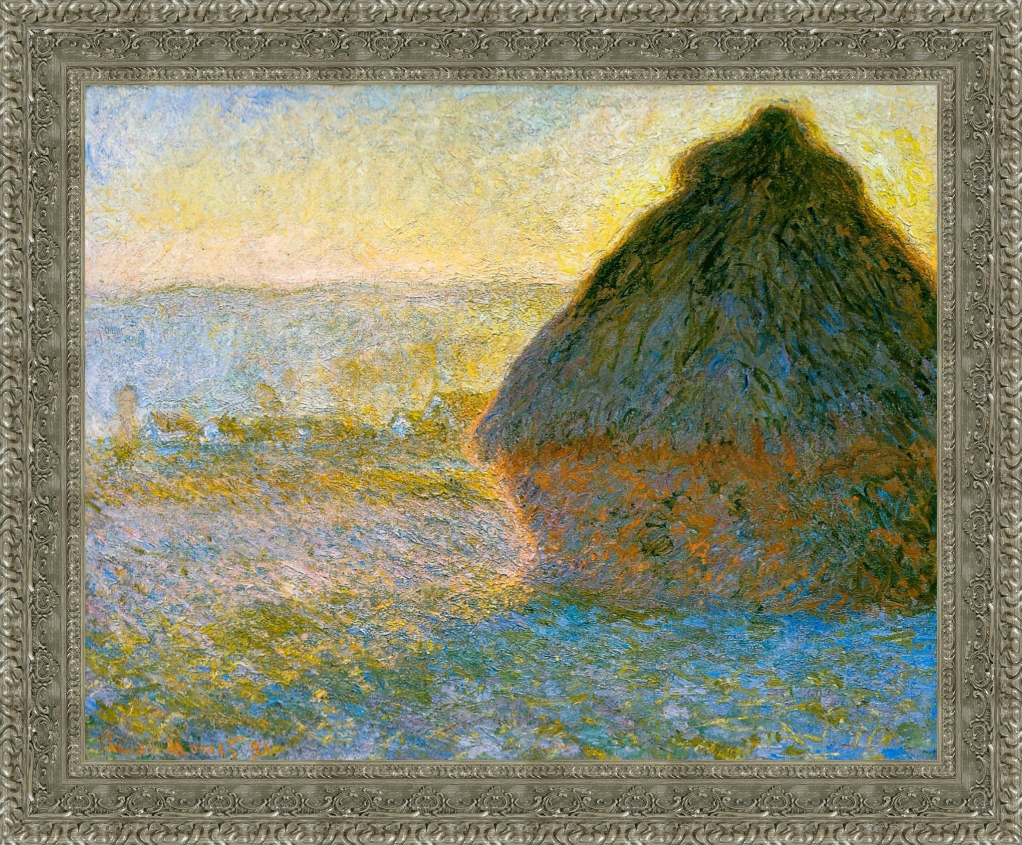 Haystack at Sunset by Claude Monet — Framed Giclee Canvas Print | Canvas Classics