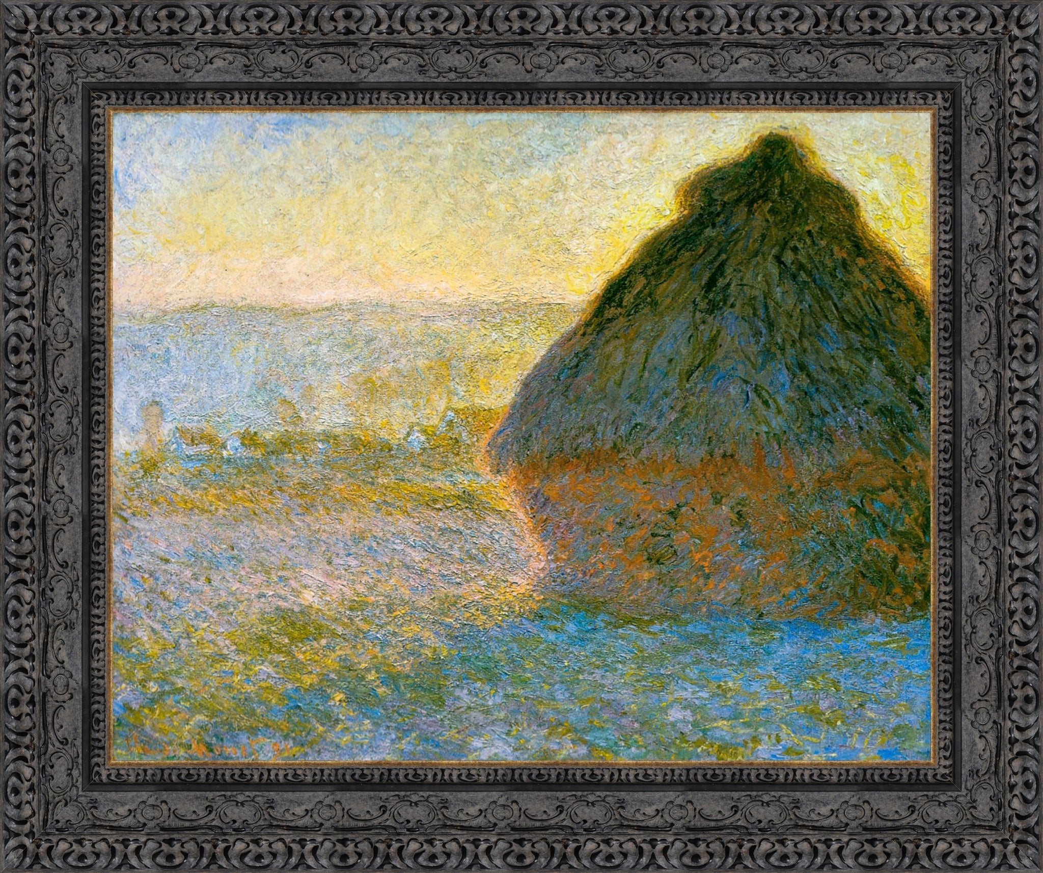 Haystack at Sunset by Claude Monet — Framed Giclee Canvas Print | Canvas Classics