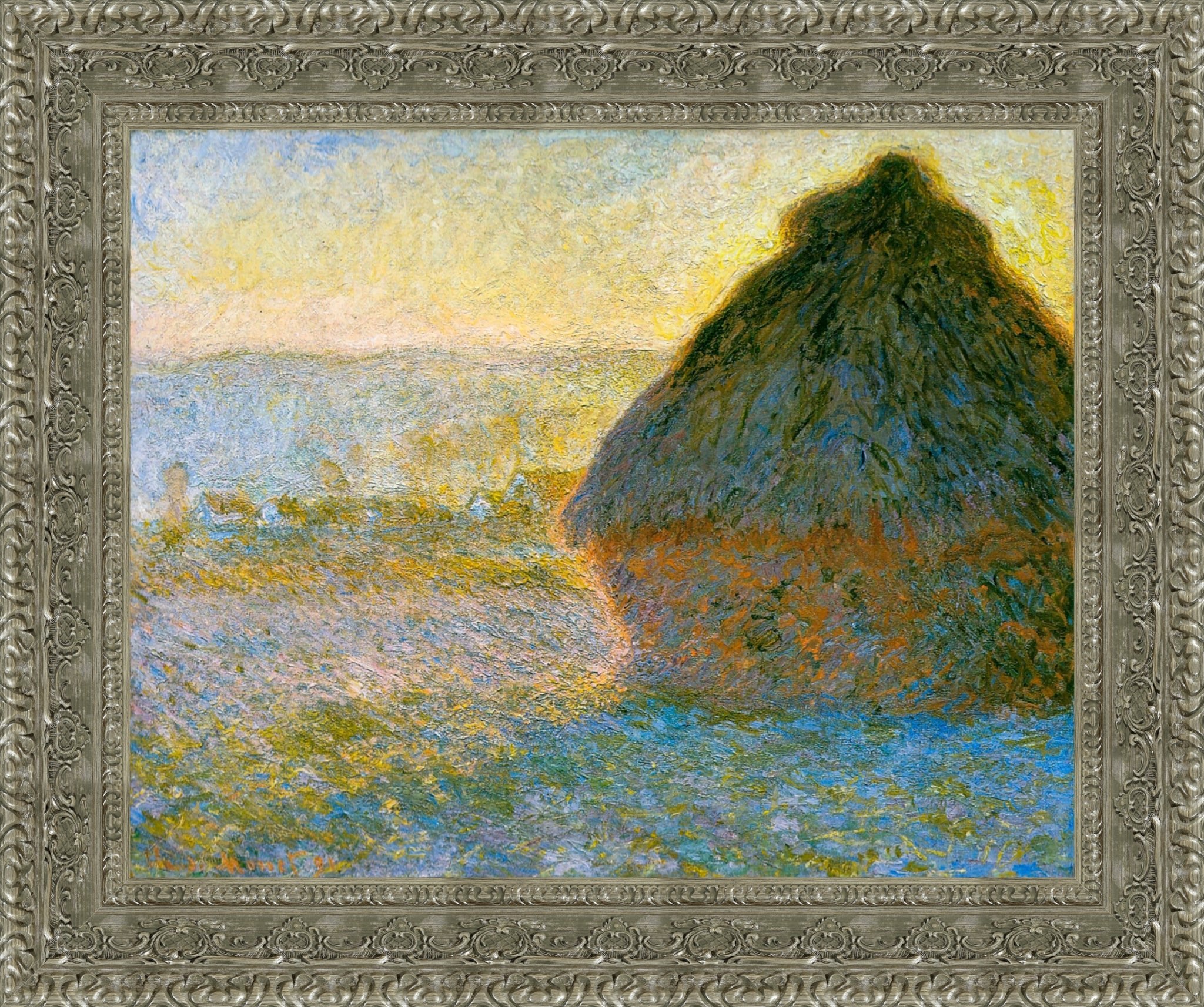 Haystack at Sunset by Claude Monet — Framed Giclee Canvas Print | Canvas Classics