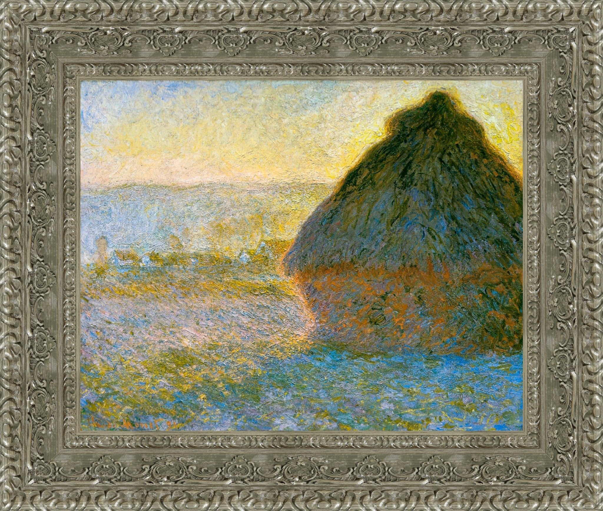 Haystack at Sunset by Claude Monet — Framed Giclee Canvas Print | Canvas Classics