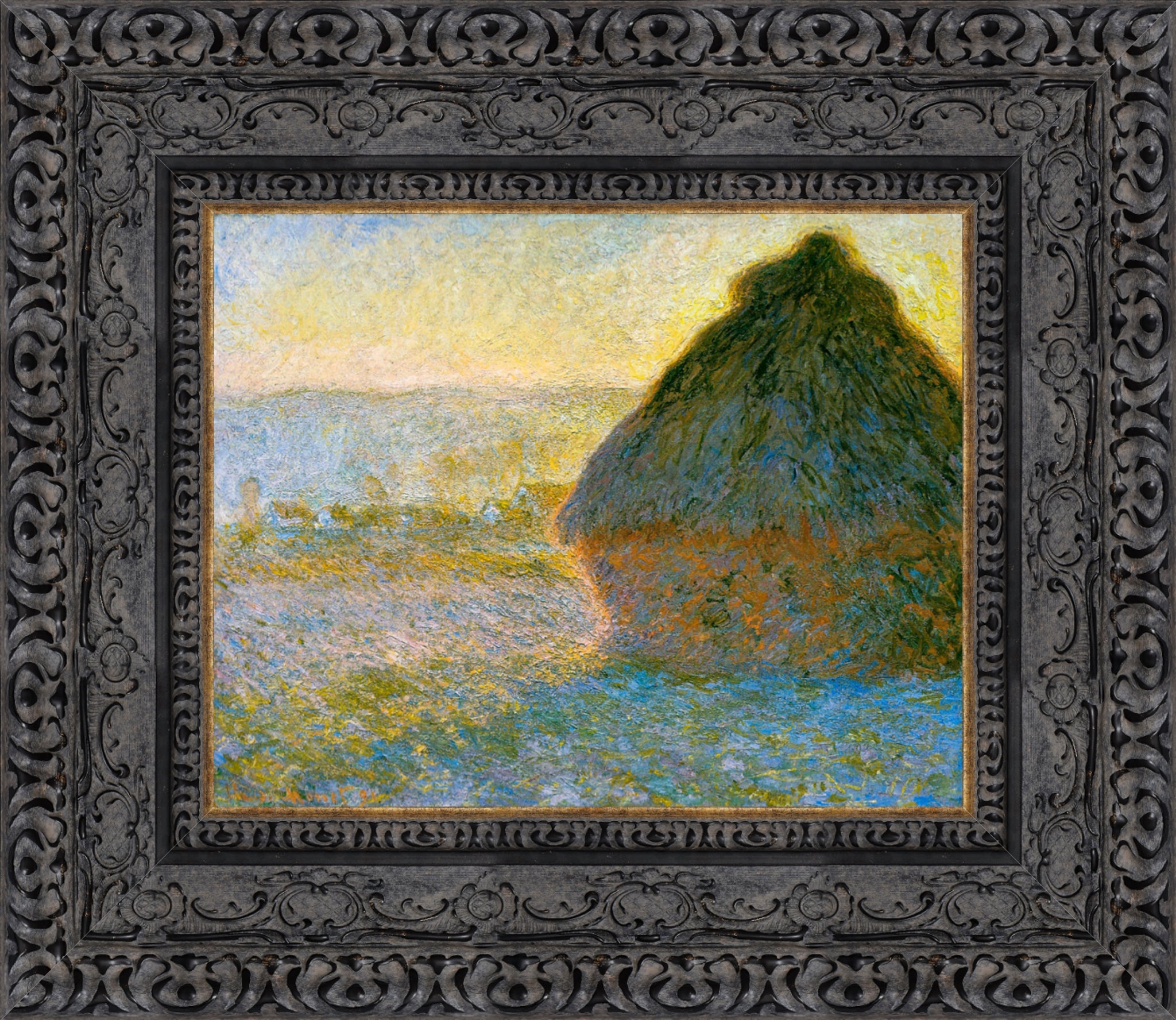 Haystack at Sunset by Claude Monet — Framed Giclee Canvas Print | Canvas Classics