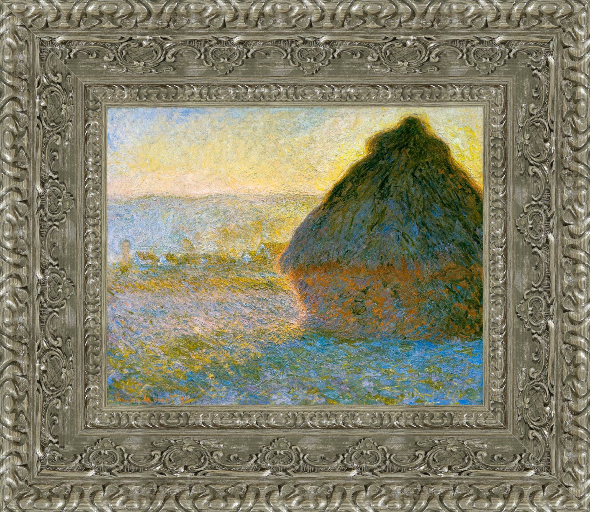 Haystack at Sunset by Claude Monet — Framed Giclee Canvas Print | Canvas Classics