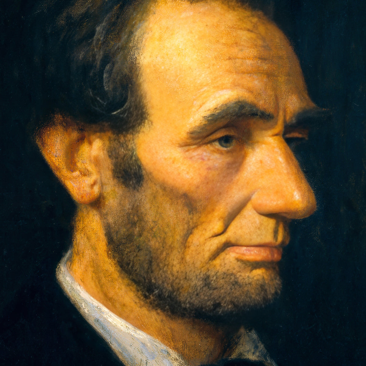 Abraham Lincoln – Douglas Volk, 1899, print detail at full resolution