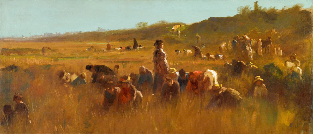 Cranberry Pickers, Nantucket – Eastman Johnson, 1879, framed