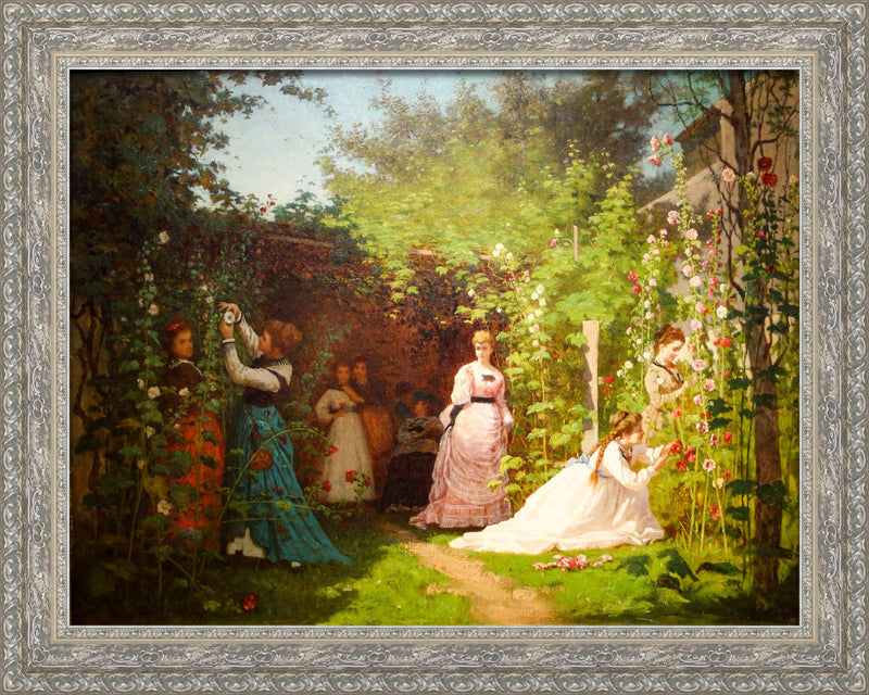 Hollyhocks – Eastman Johnson, 1876