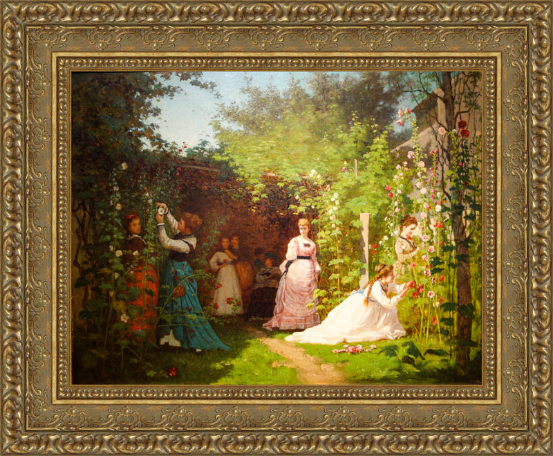 Hollyhocks – Eastman Johnson, 1876