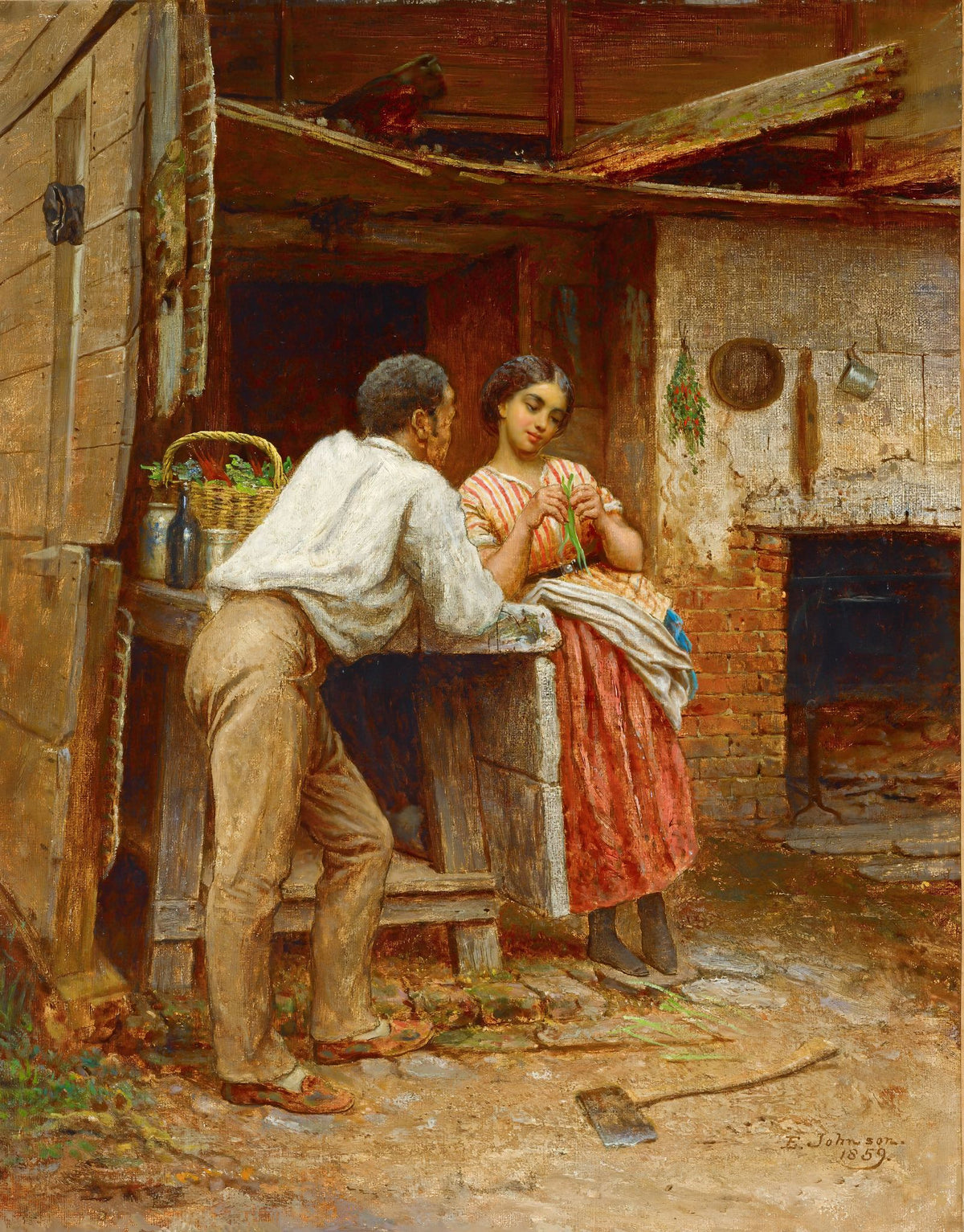 Southern Courtship – Eastman Johnson, 1859, framed