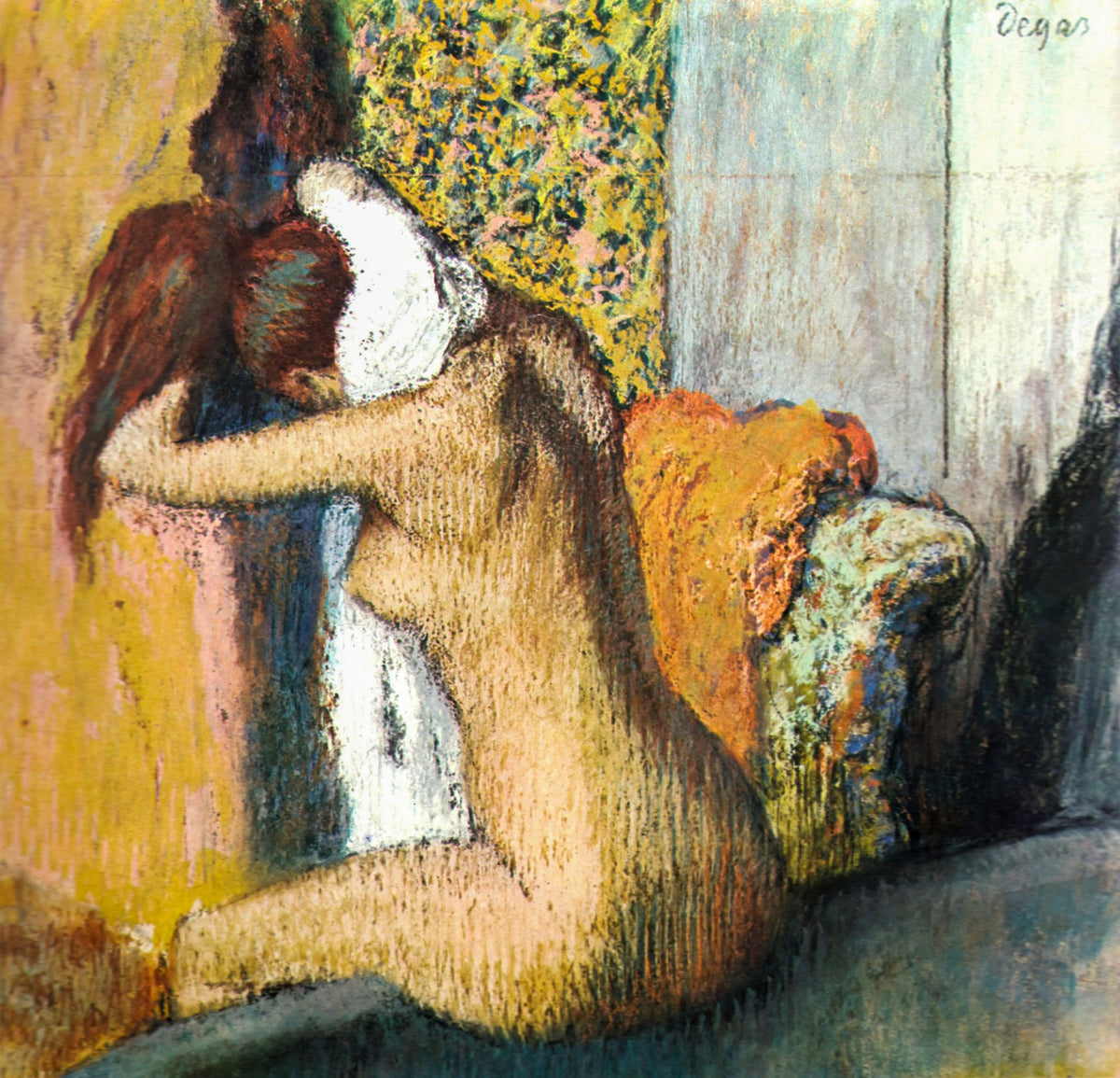 After the Bath (Après le bain) – Edgar Degas, 1889, framed