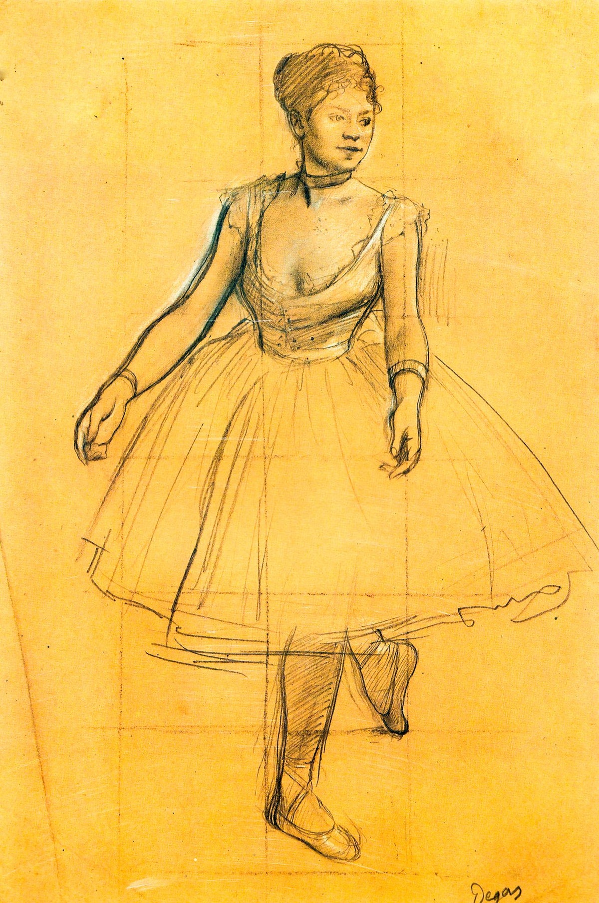 Ballet Dancer in Position (Danseuse en position) – Edgar Degas, 1877, framed