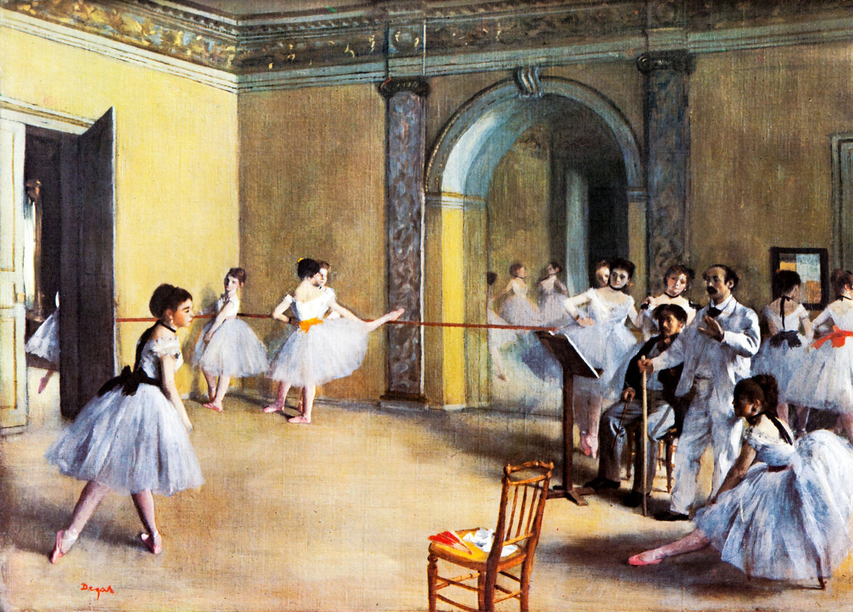 The Dance Foyer at the Opera (Le Foyer de la Danse à l'Opéra) – Edgar Degas, 1872, framed
