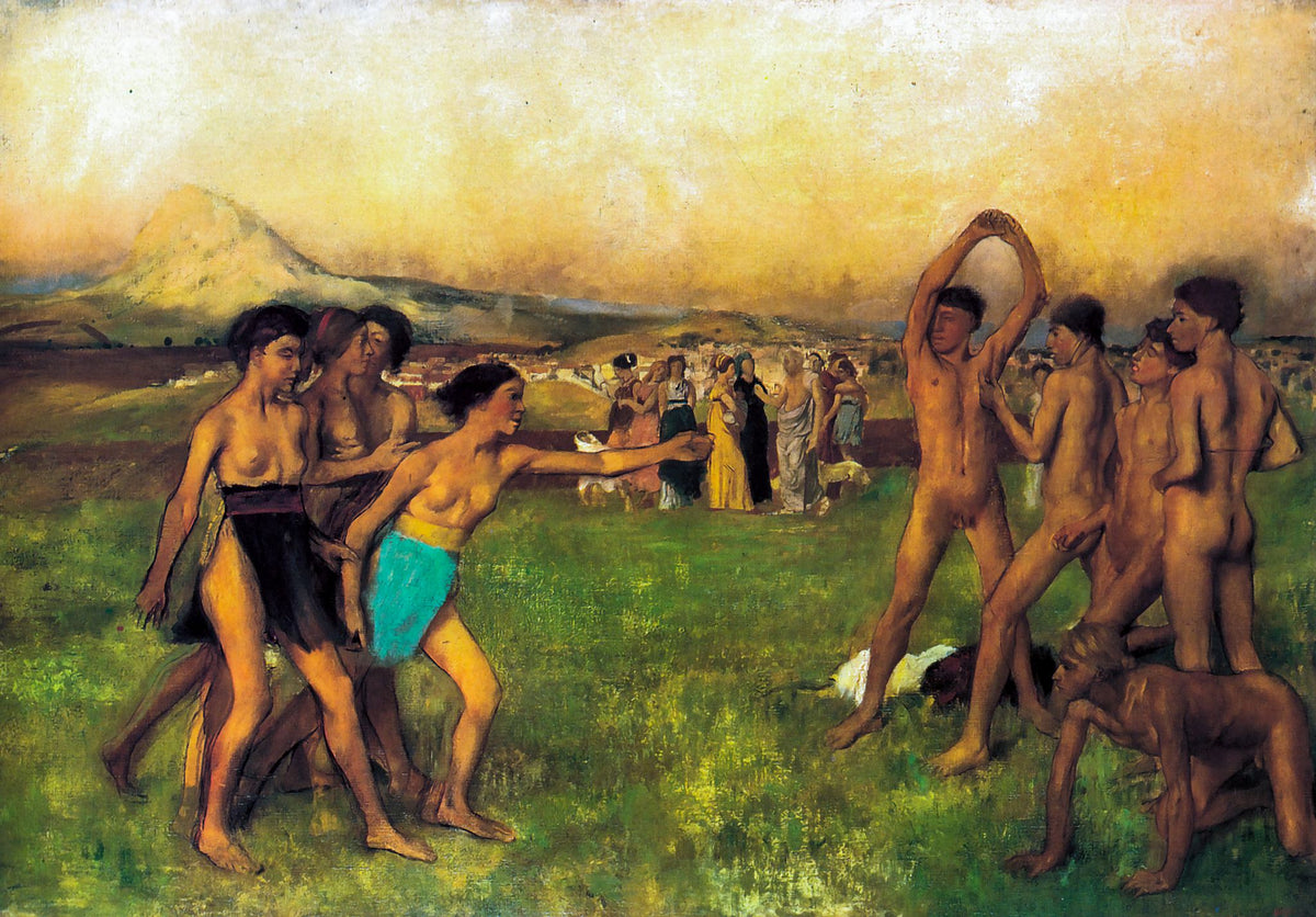 Young Spartans Exercising – Edgar Degas, 1860–1862, framed