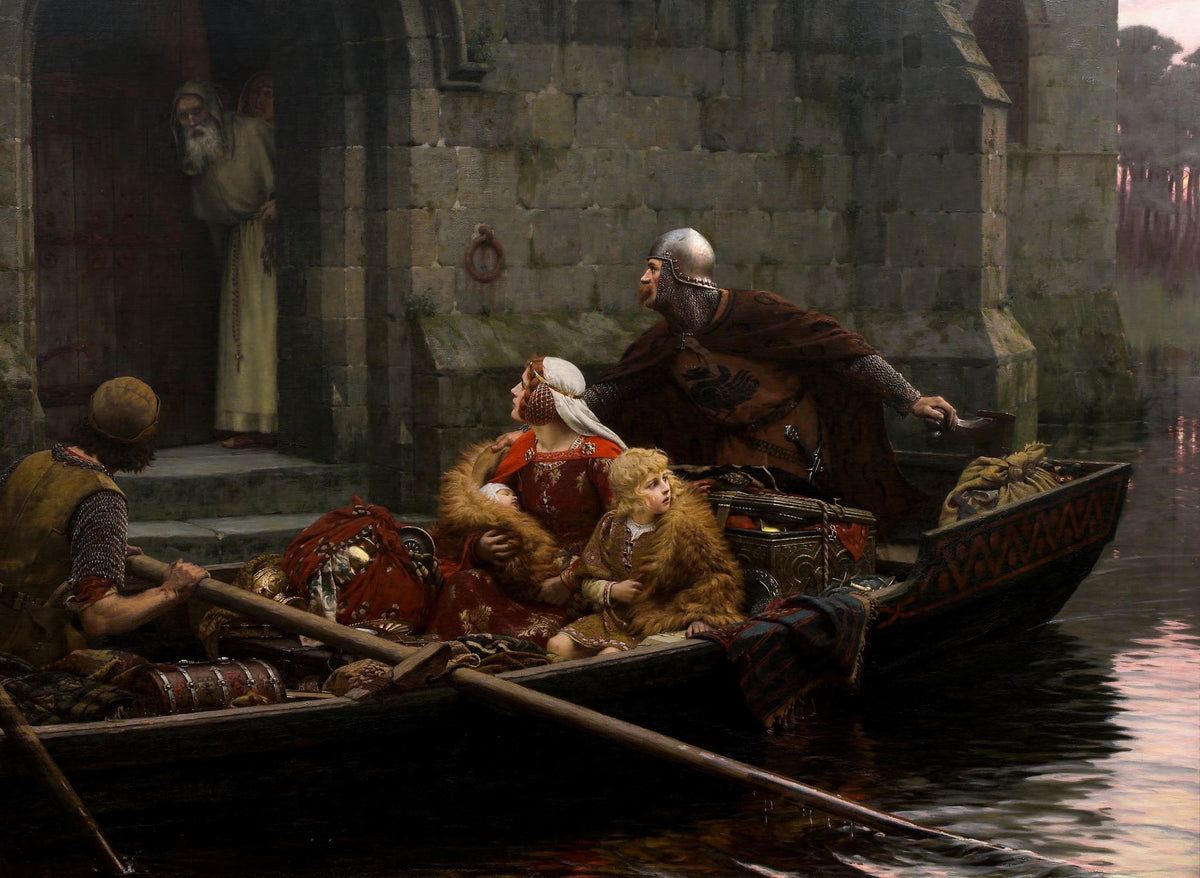 In Time of Peril – Edmund Blair Leighton, 1897, framed