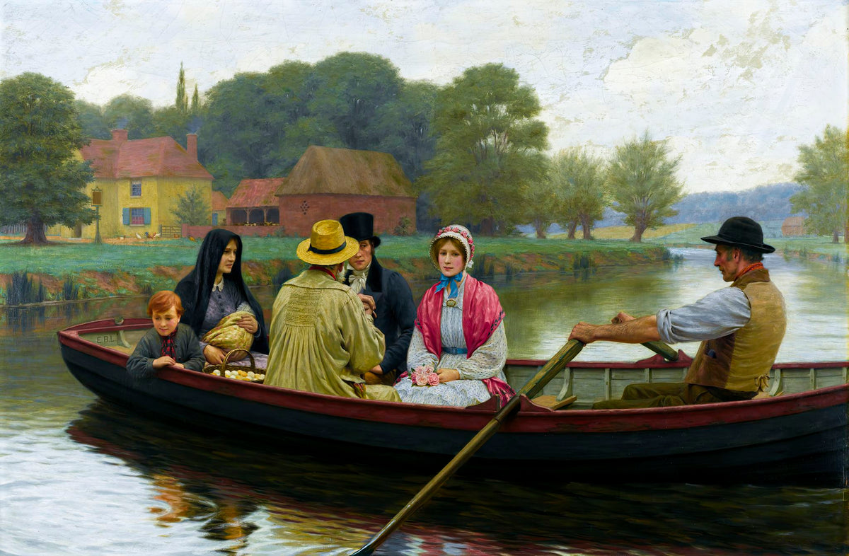 The Ferry – Edmund Blair Leighton, 1897, framed