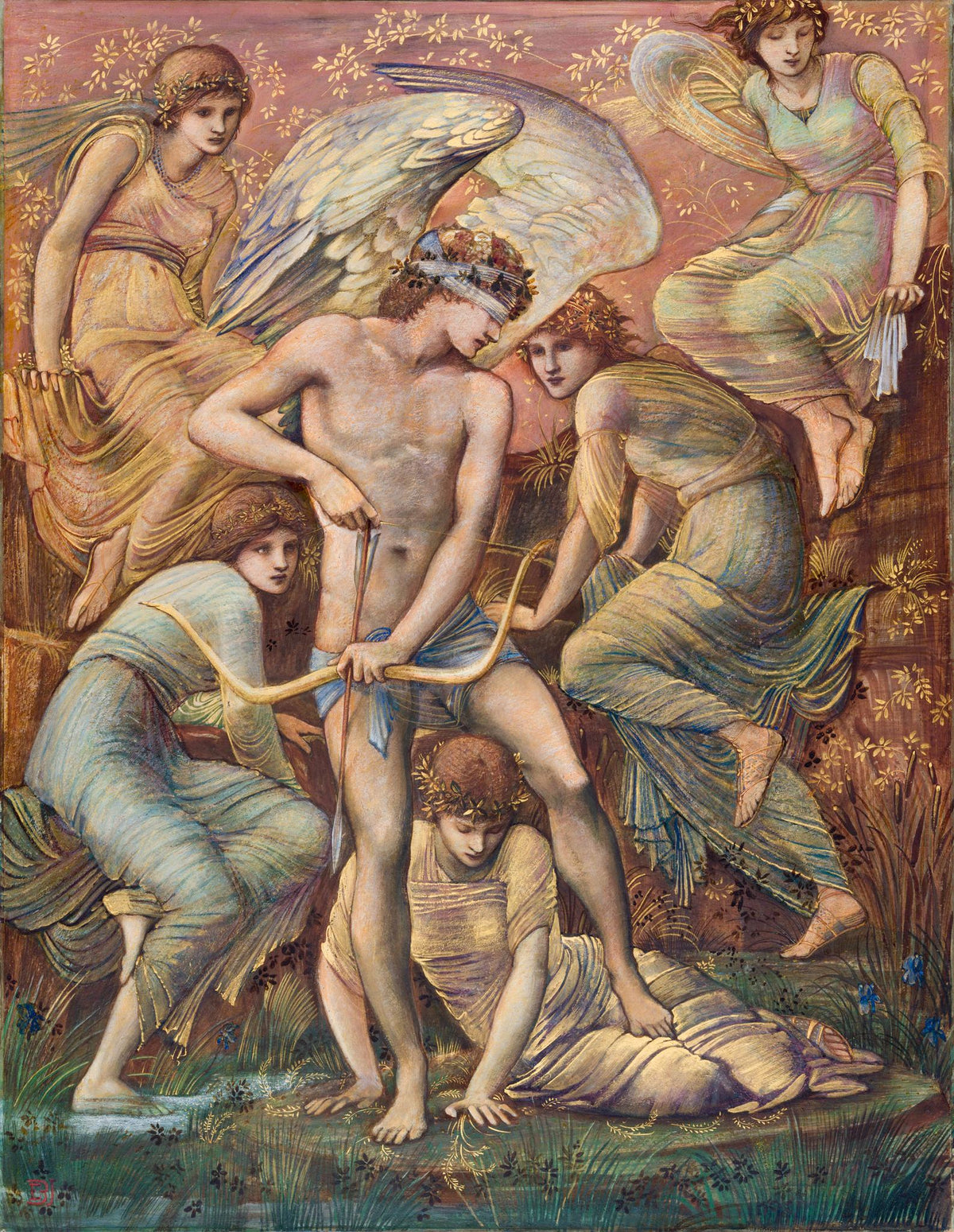 Cupid's Hunting Fields – Edward Burne-Jones, 1885, framed