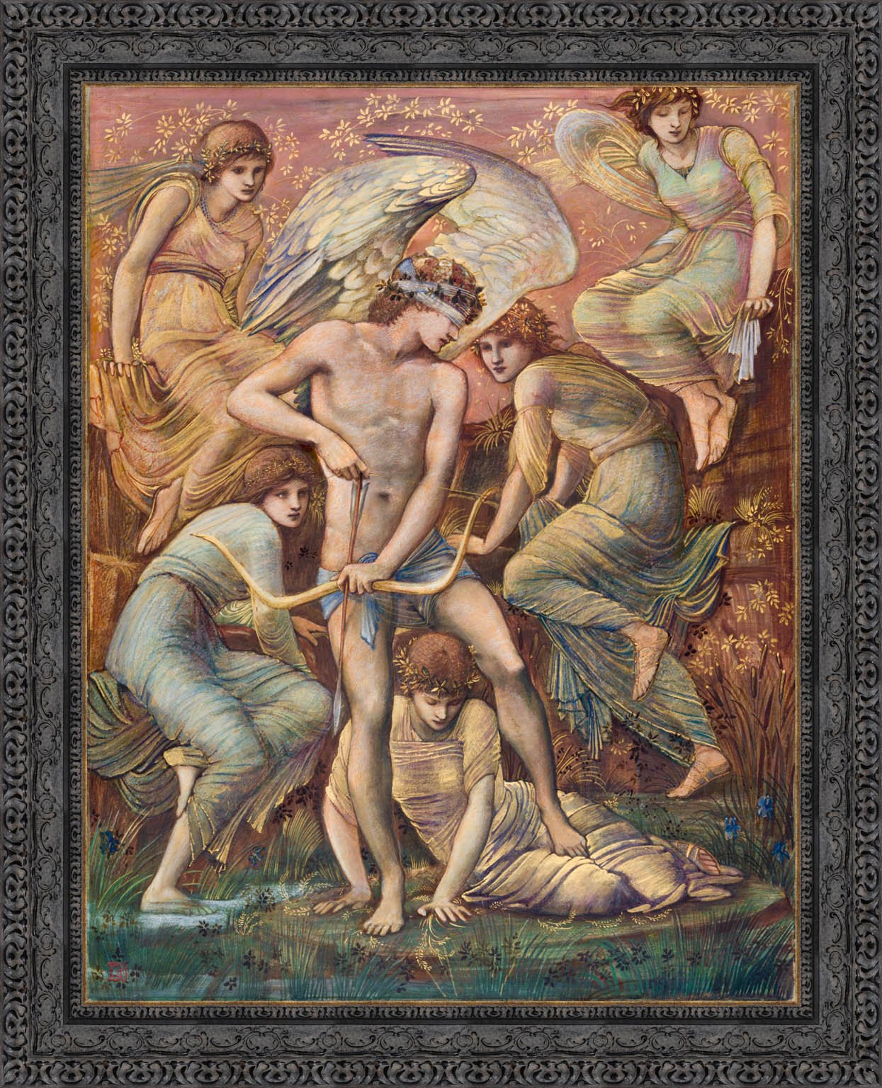 Cupid's Hunting Fields by Edward Burne-Jones — Framed Giclee Canvas Print | Canvas Classics