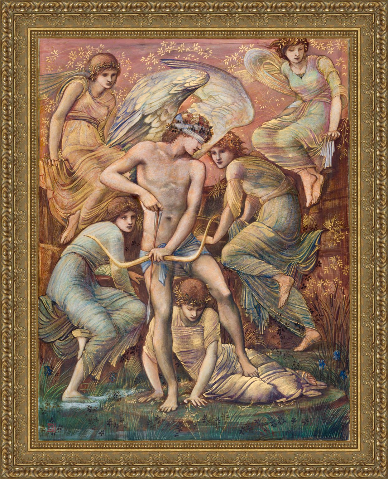 Cupid's Hunting Fields by Edward Burne-Jones — Framed Giclee Canvas Print | Canvas Classics