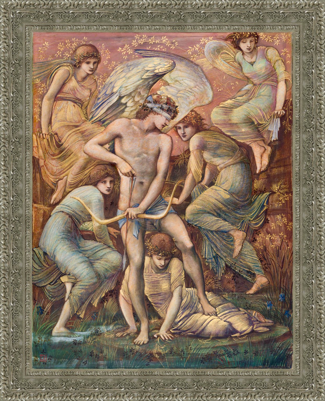 Cupid's Hunting Fields by Edward Burne-Jones — Framed Giclee Canvas Print | Canvas Classics