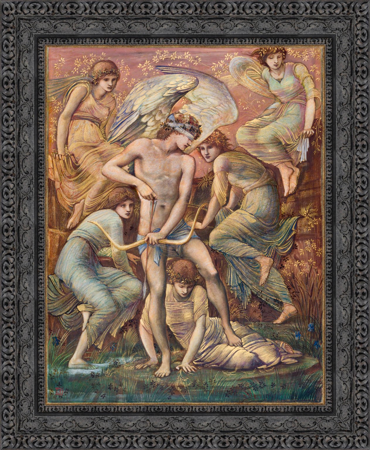 Cupid's Hunting Fields by Edward Burne-Jones — Framed Giclee Canvas Print | Canvas Classics