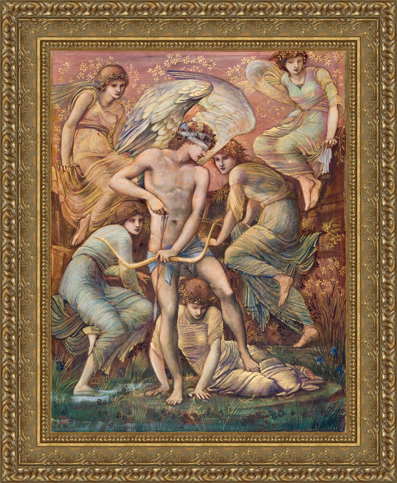 Cupid's Hunting Fields by Edward Burne-Jones — Framed Giclee Canvas Print | Canvas Classics