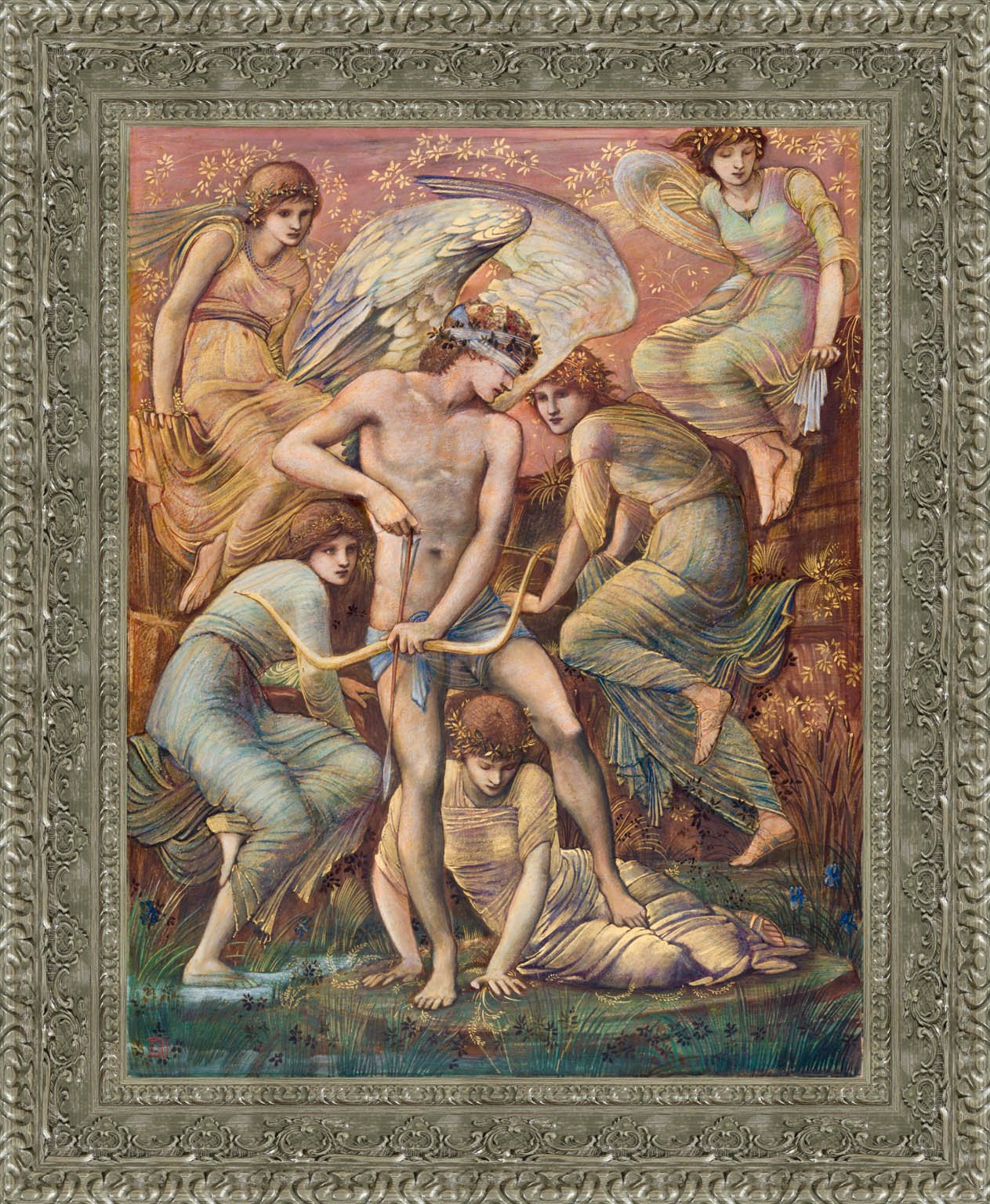 Cupid's Hunting Fields by Edward Burne-Jones — Framed Giclee Canvas Print | Canvas Classics