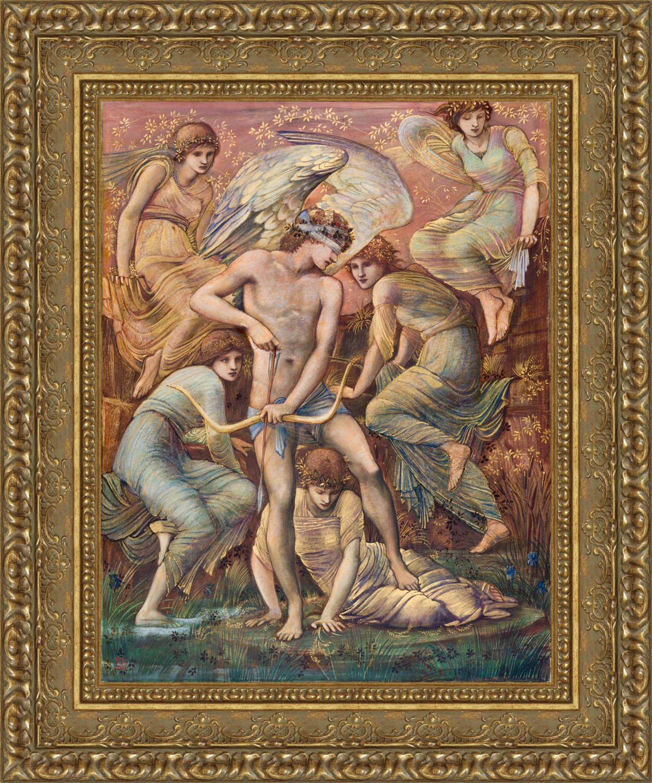 Cupid's Hunting Fields by Edward Burne-Jones — Framed Giclee Canvas Print | Canvas Classics