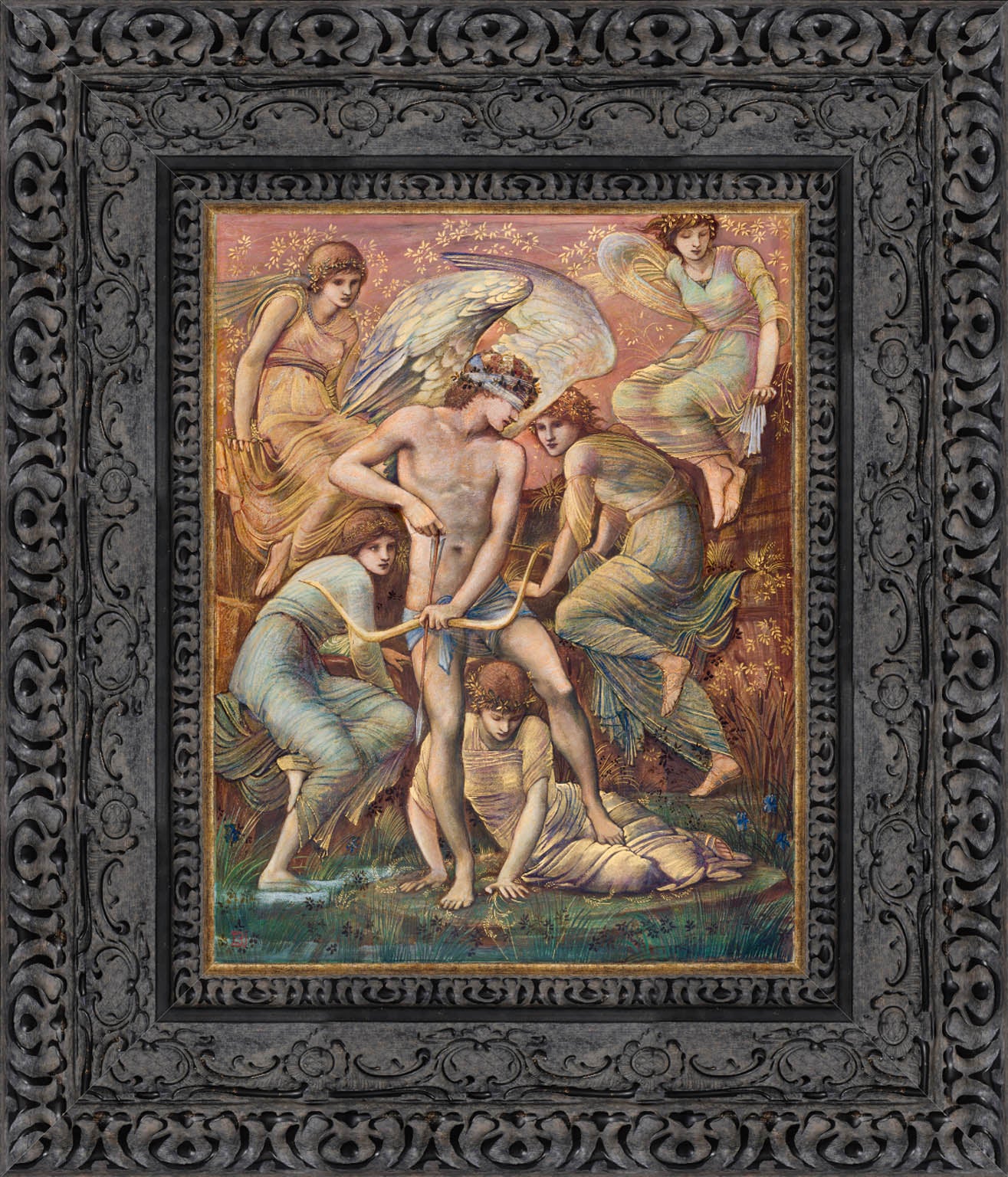 Cupid's Hunting Fields by Edward Burne-Jones — Framed Giclee Canvas Print | Canvas Classics