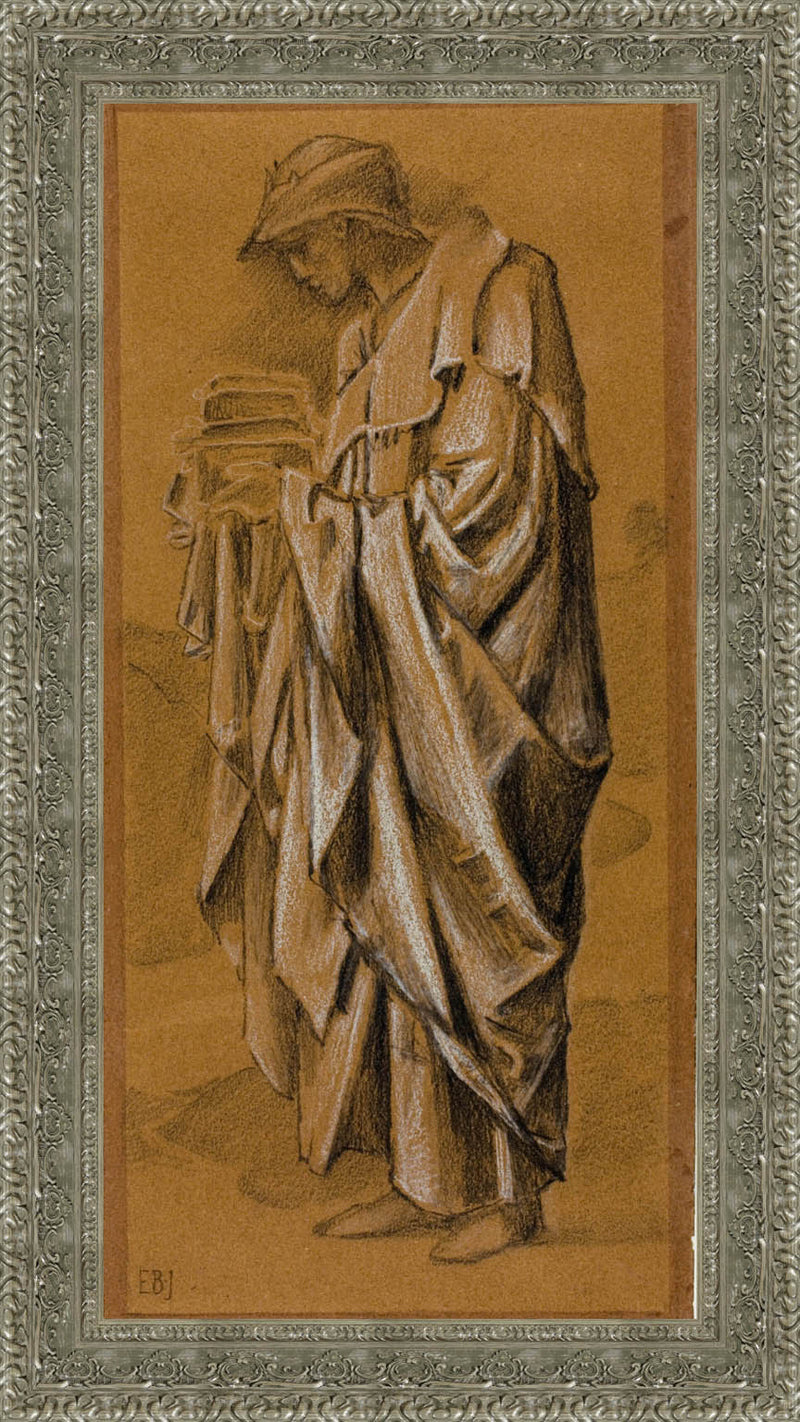 Standing Draped Figure In Profile To Left – Edward Burne-Jones, 1870s