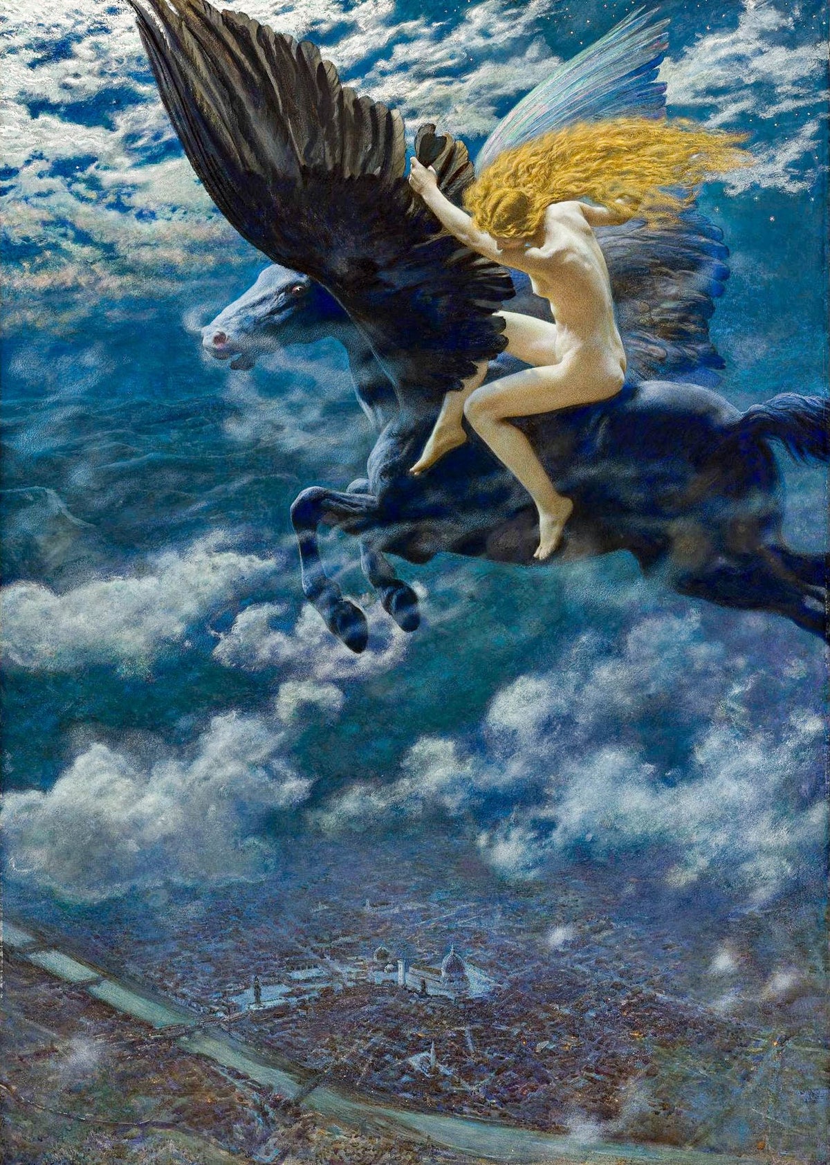 Dream Idyll A Valkyrie – Edward Robert Hughes, 1902, framed