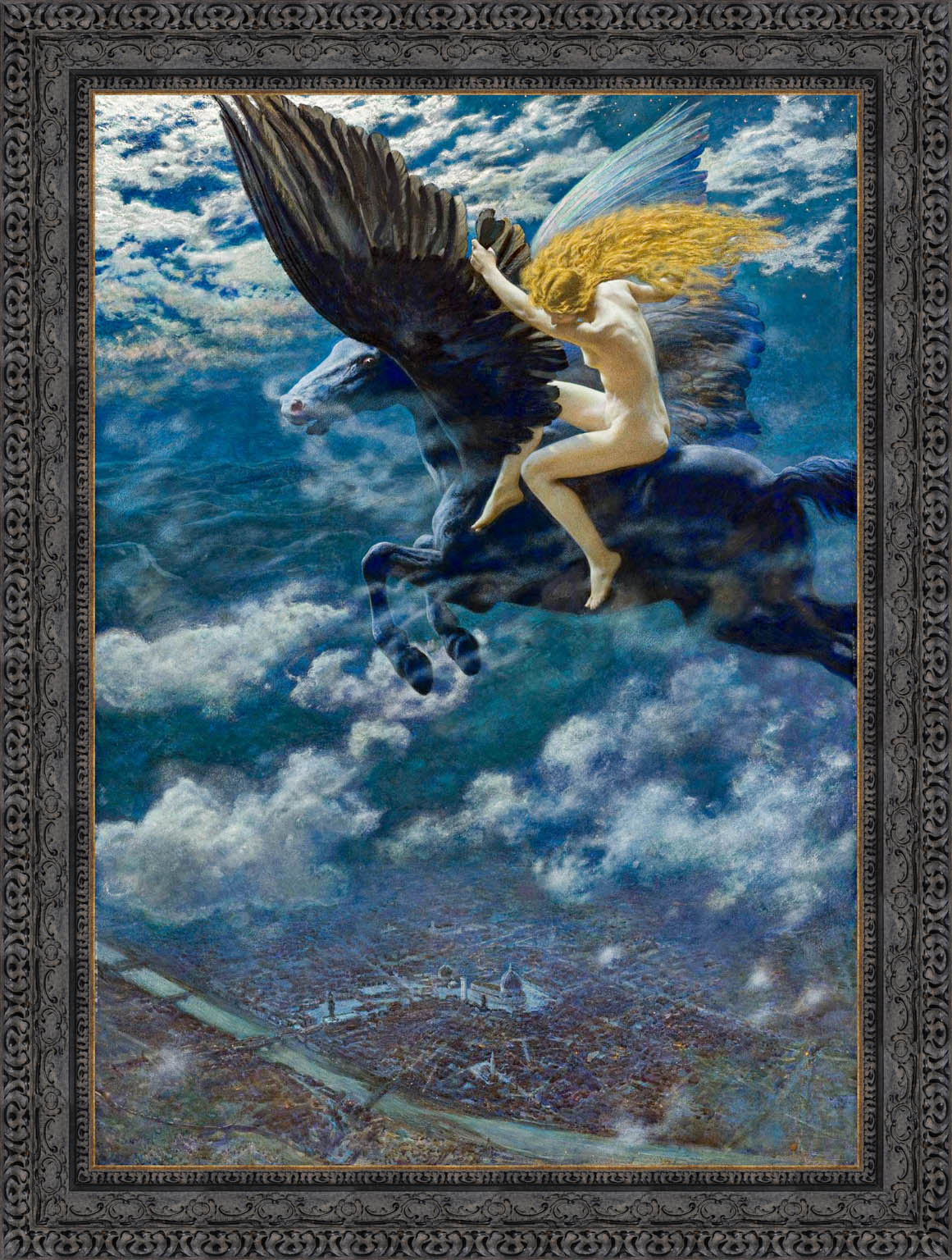 Dream Idyll A Valkyrie by Edward Robert Hughes — Framed Giclee Canvas Print | Canvas Classics