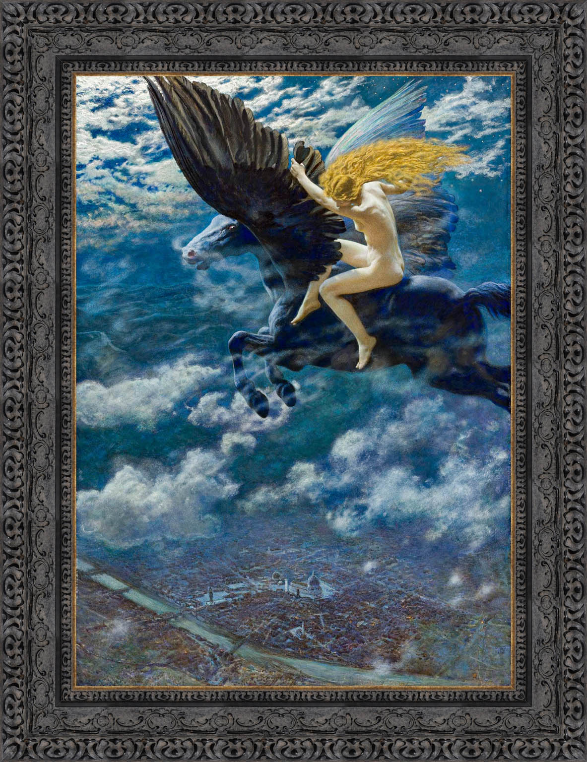 Dream Idyll A Valkyrie by Edward Robert Hughes — Framed Giclee Canvas Print | Canvas Classics
