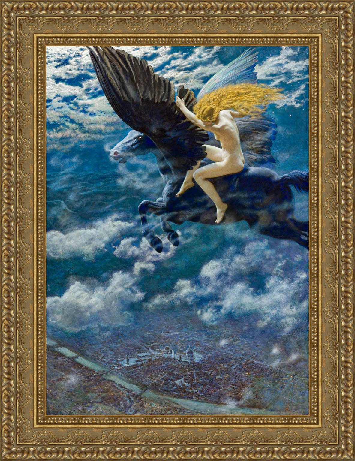 Dream Idyll A Valkyrie by Edward Robert Hughes — Framed Giclee Canvas Print | Canvas Classics