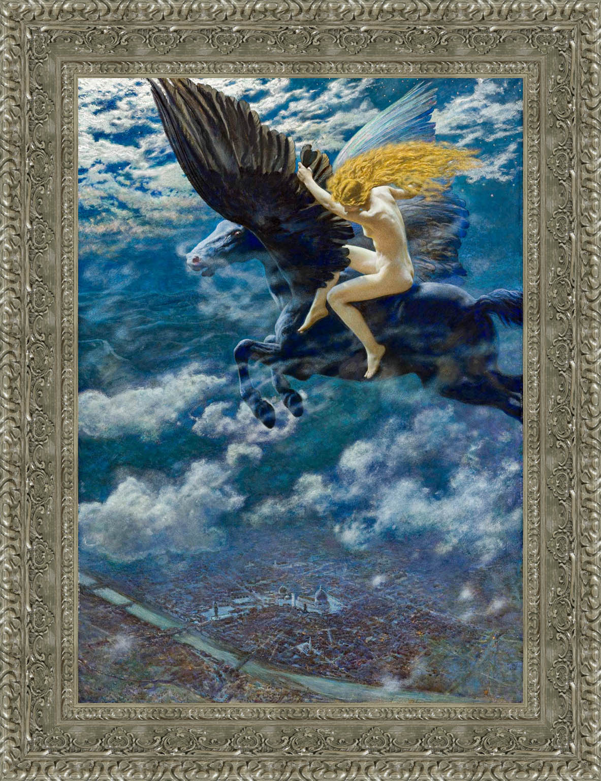 Dream Idyll A Valkyrie by Edward Robert Hughes — Framed Giclee Canvas Print | Canvas Classics