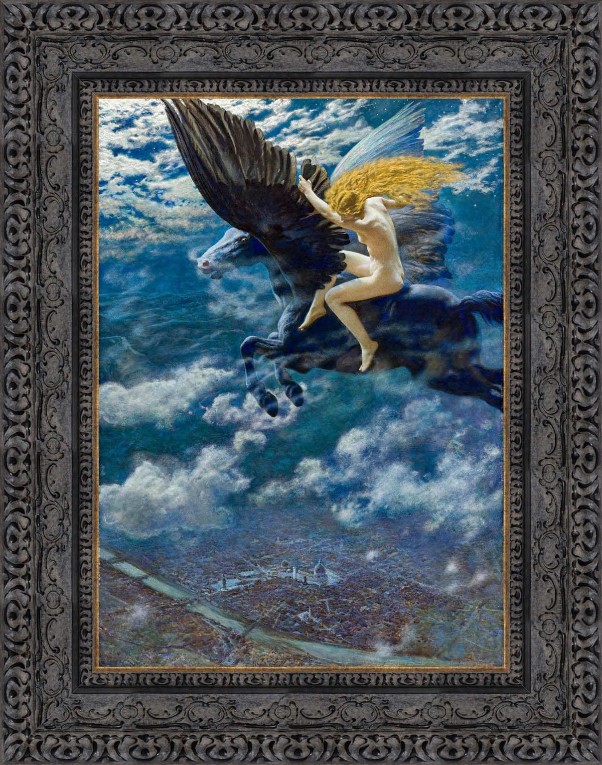 Dream Idyll A Valkyrie by Edward Robert Hughes — Framed Giclee Canvas Print | Canvas Classics