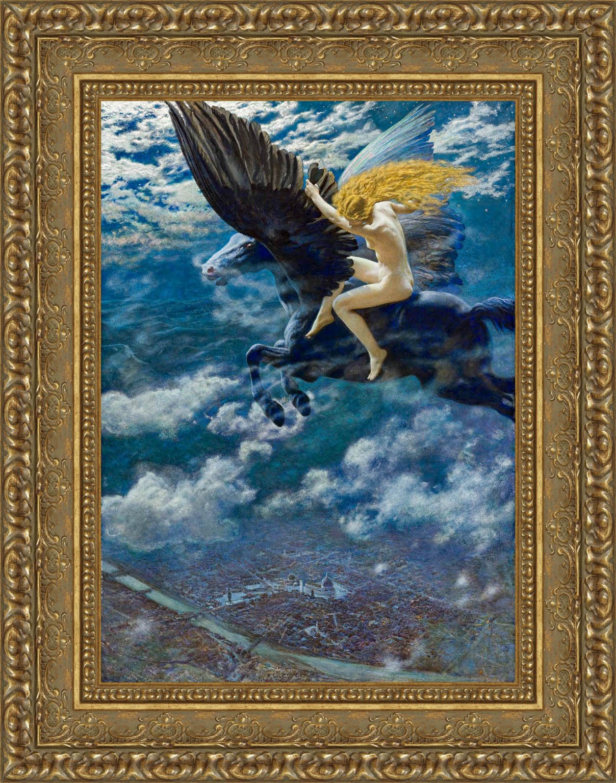 Dream Idyll A Valkyrie by Edward Robert Hughes — Framed Giclee Canvas Print | Canvas Classics