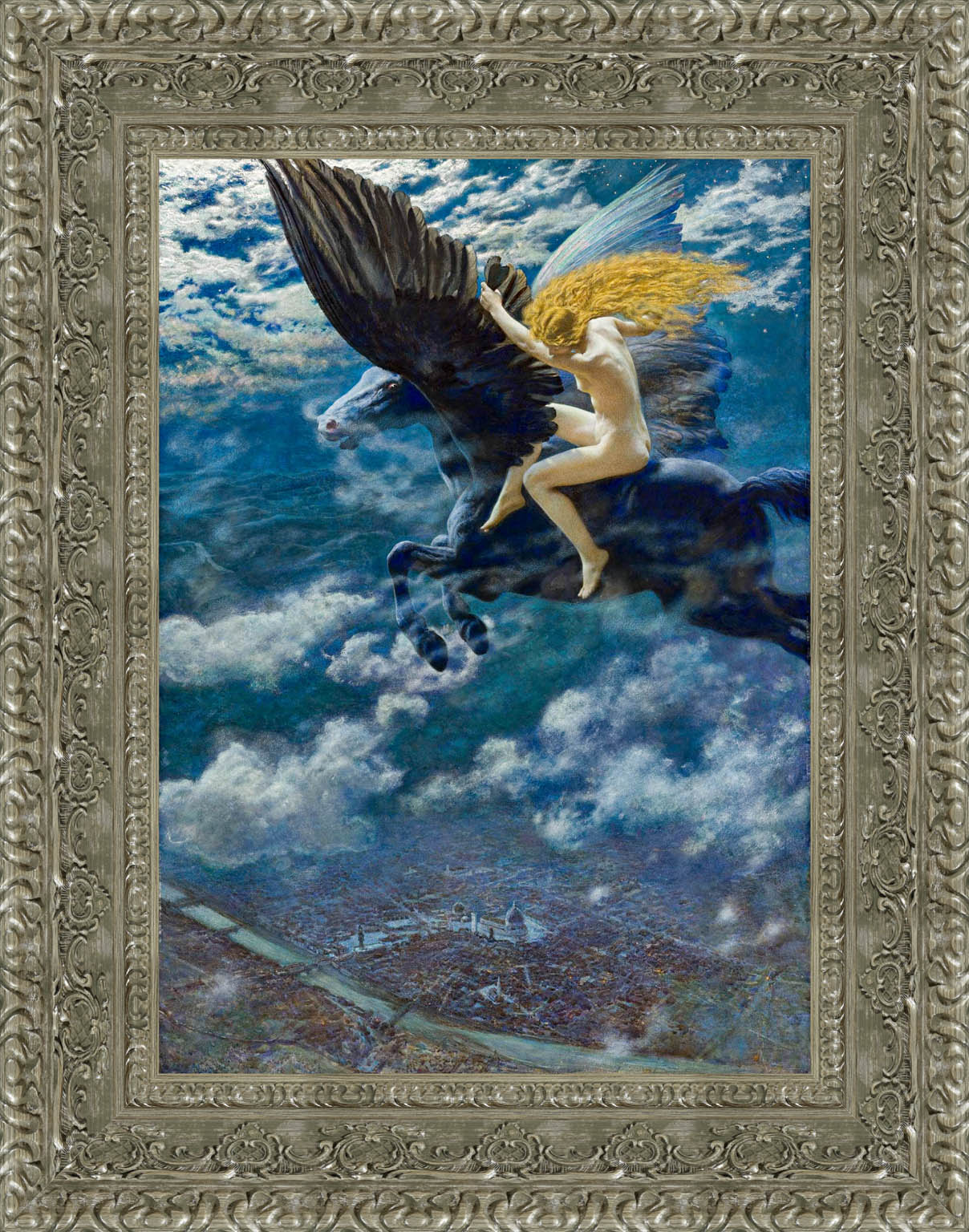 Dream Idyll A Valkyrie by Edward Robert Hughes — Framed Giclee Canvas Print | Canvas Classics